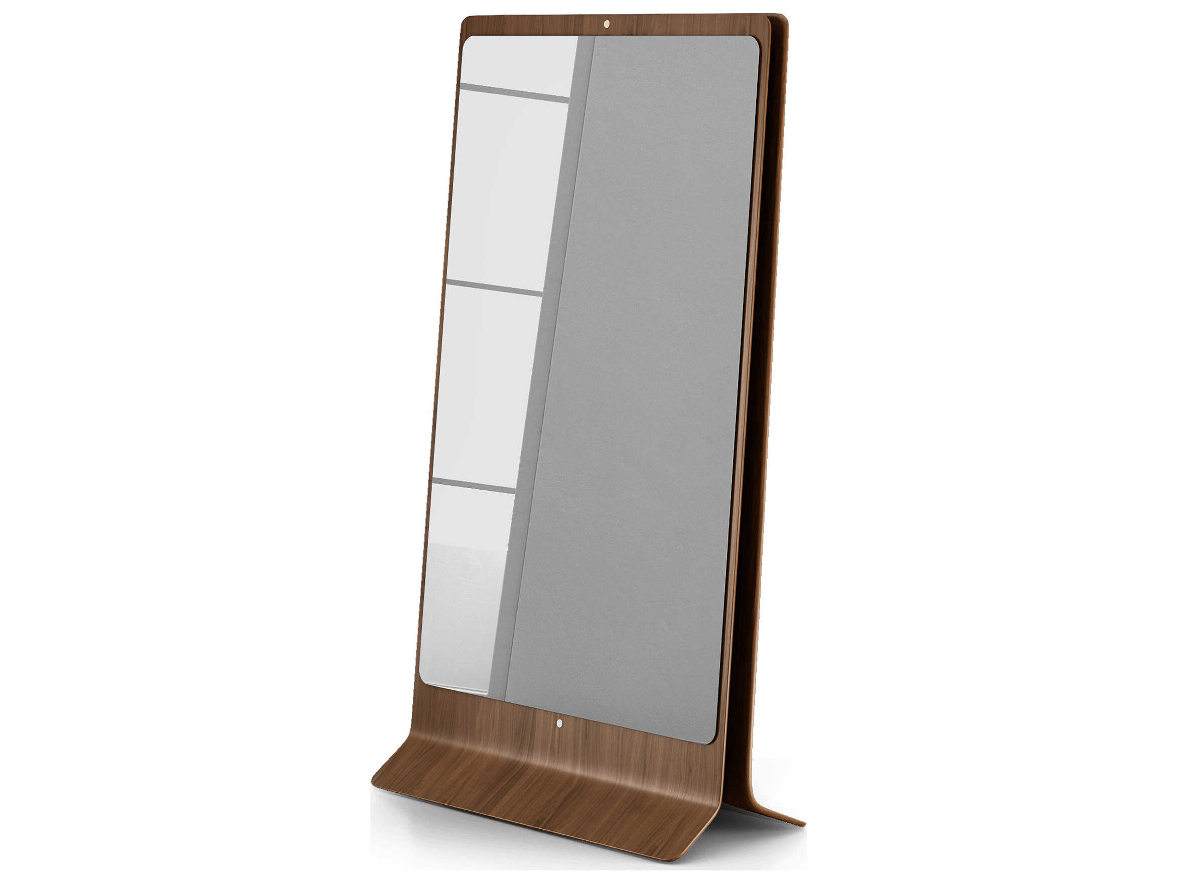 Luxcor Modluxe Strickland Mirror in Walnut and Metallic Graphite
