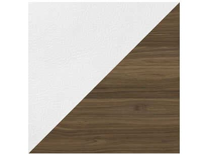 Luxcor Modluxe Akanji Bed White Eco Leather and Walnut / King