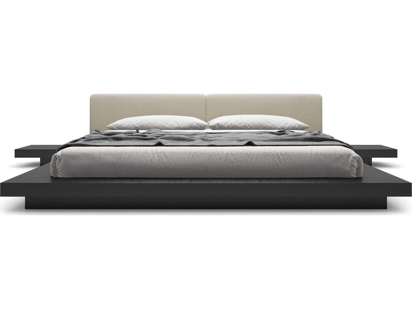 Luxcor Modluxe Akanji Bed Ecru Fabric and Wenge / Queen