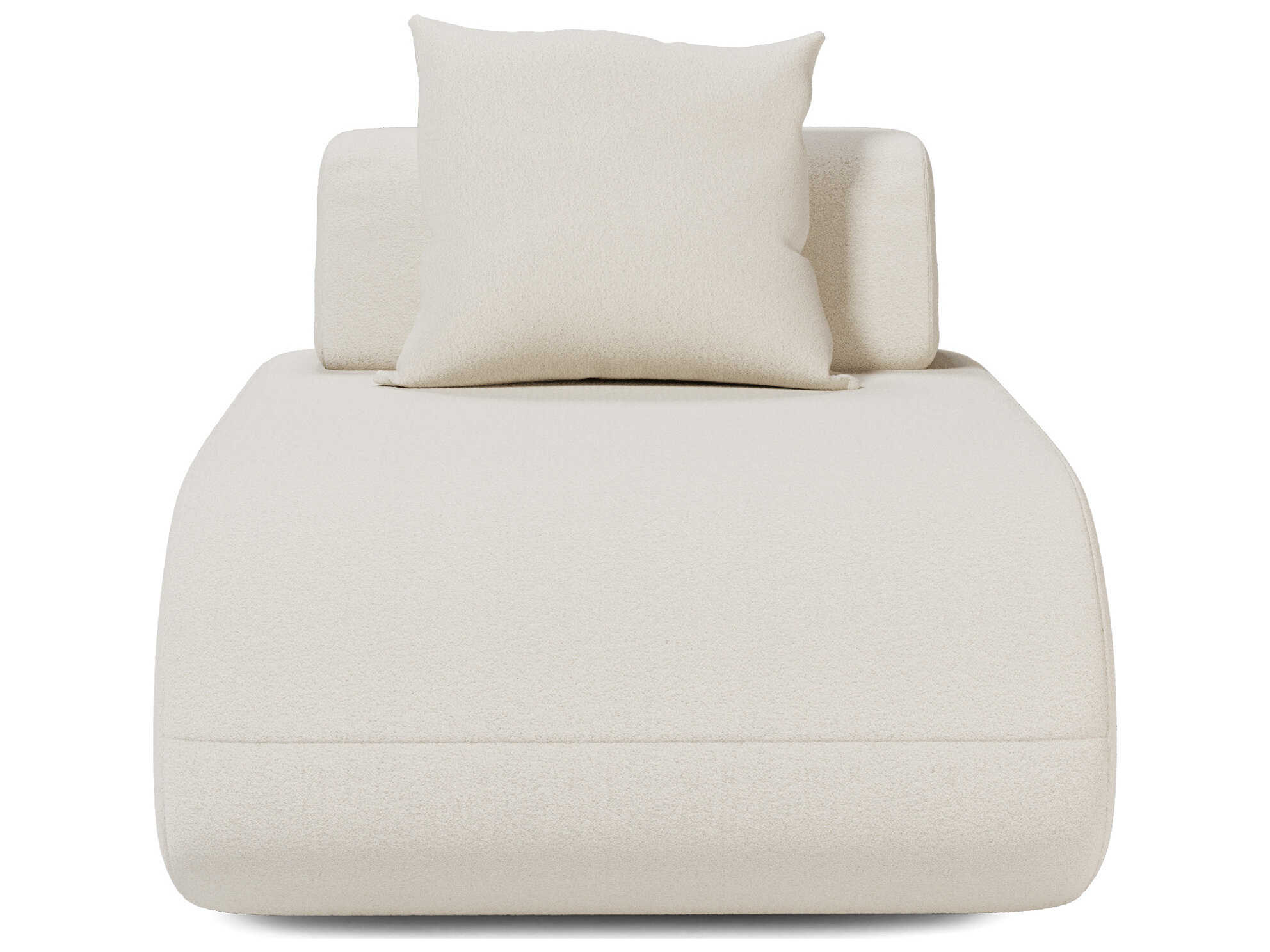 Luxcor Modluxe Ferrara Middle Armless Chair in Vanilla Bouclet Fabric