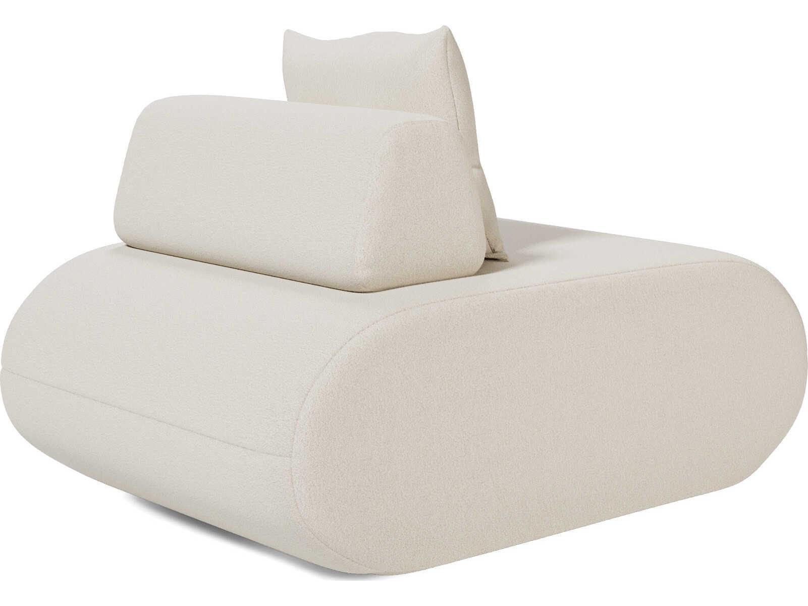 Luxcor Modluxe Ferrara Middle Armless Chair in Vanilla Bouclet Fabric