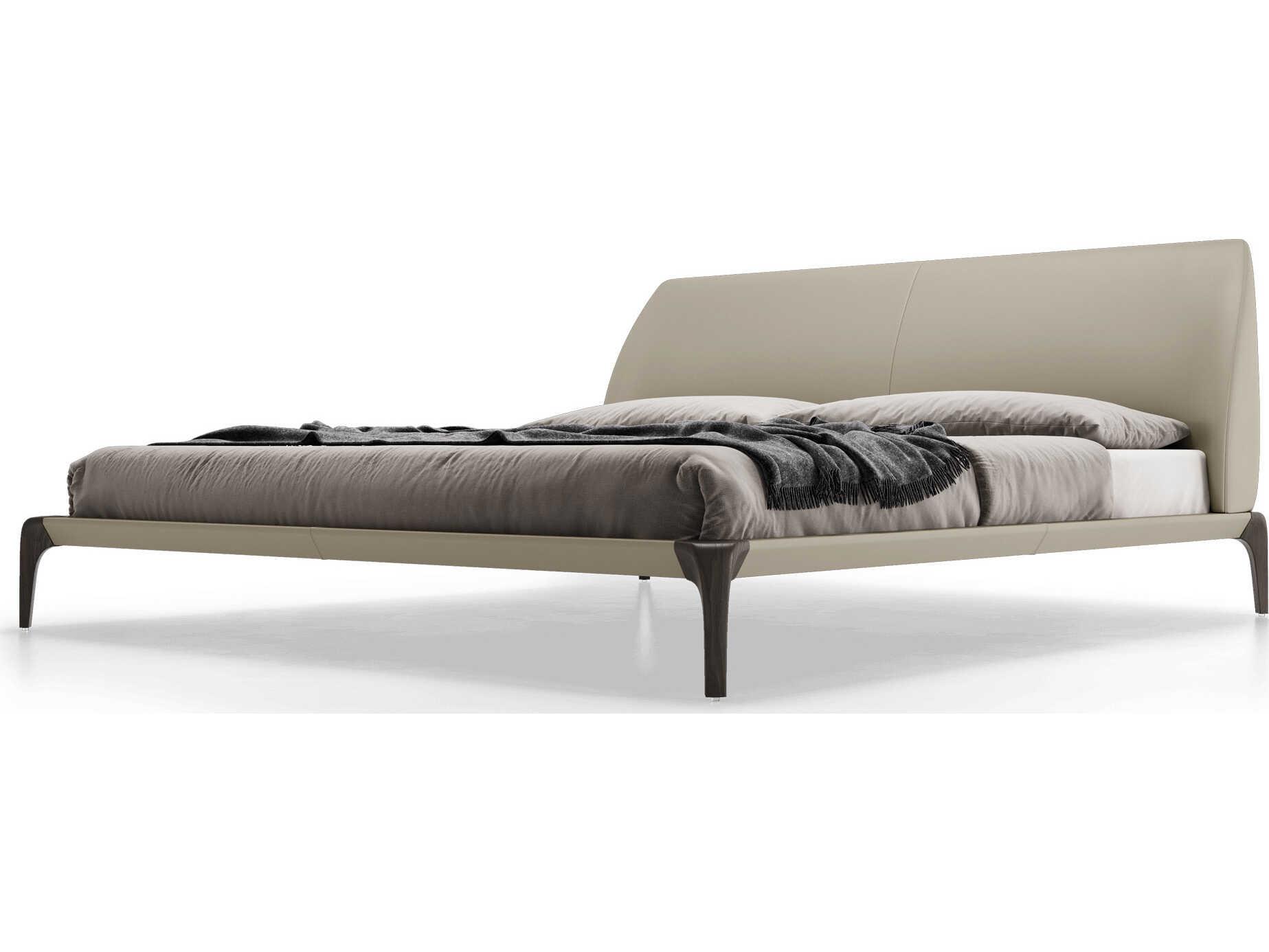 Luxcor Modluxe Sheridan Bed Truffle Beige Eco Leather and Seared Ash / King