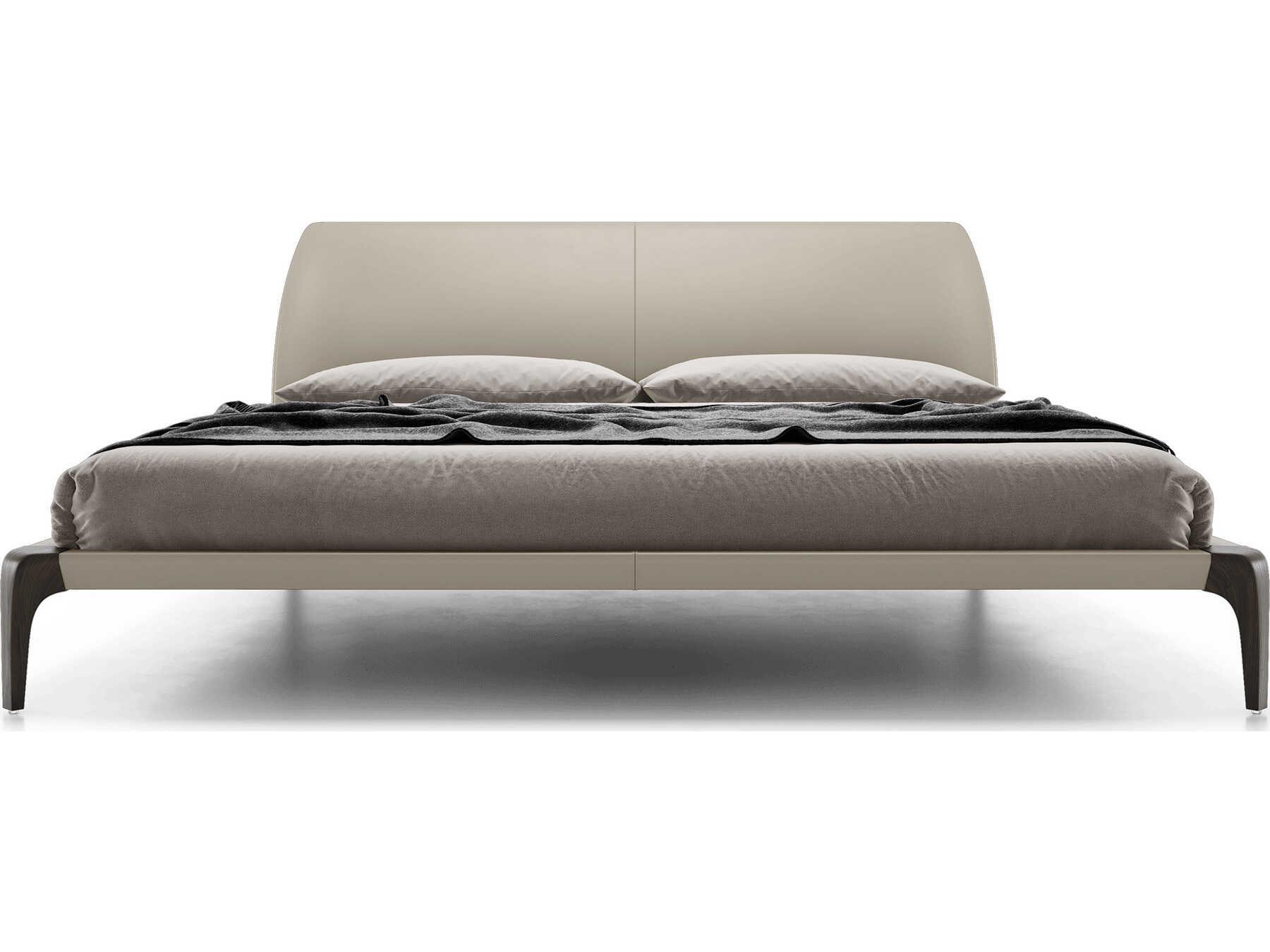 Luxcor Modluxe Sheridan Bed Truffle Beige Eco Leather and Seared Ash / King