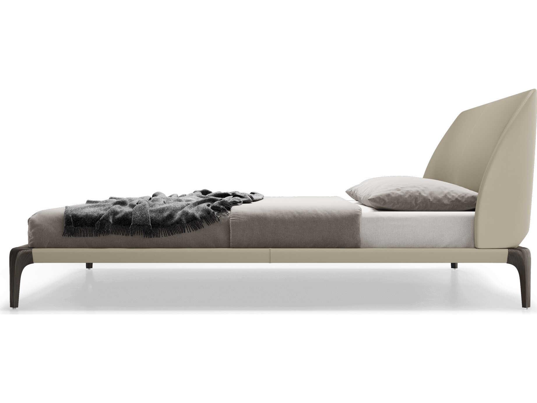 Luxcor Modluxe Sheridan Bed Truffle Beige Eco Leather and Seared Ash / King