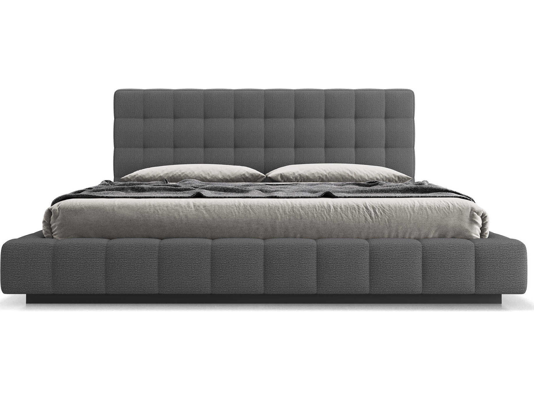 Luxcor Modluxe Grafton Bed Carbon Gray Fabric / Queen