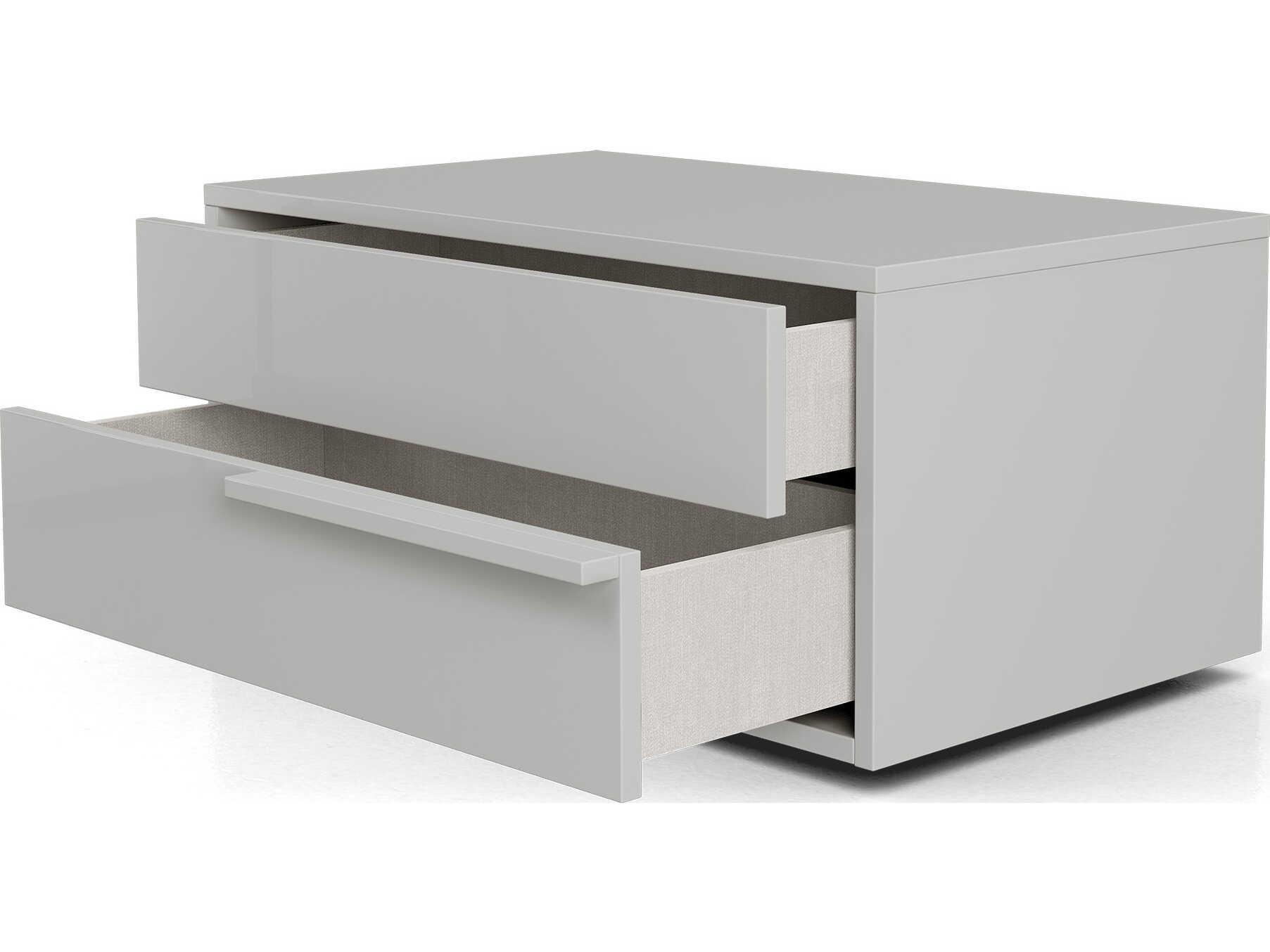 Luxcor Modluxe Harrow Nightstand Glossy Chateau Gray / Left-Facing