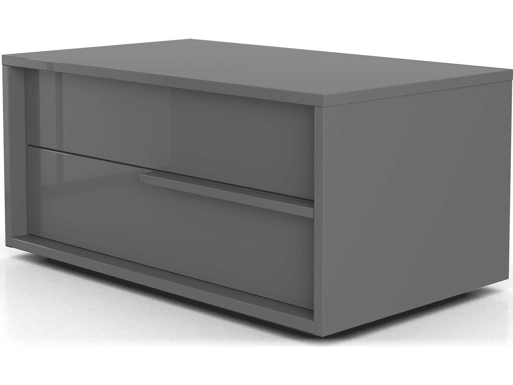 Luxcor Modluxe Harrow Nightstand Glossy Dark Gull Gray / Left-Facing