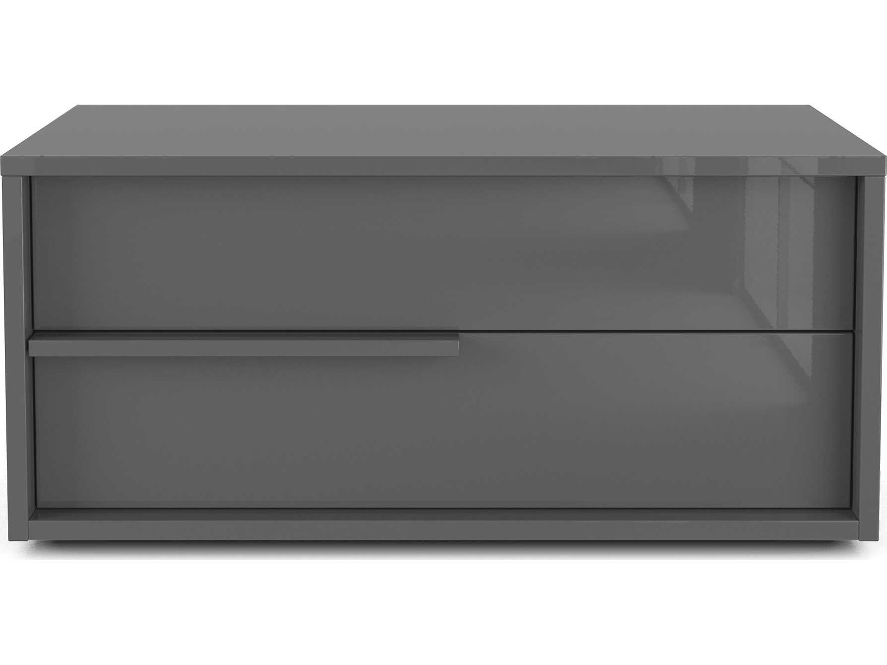 Luxcor Modluxe Harrow Nightstand Glossy Dark Gull Gray / Right-Facing