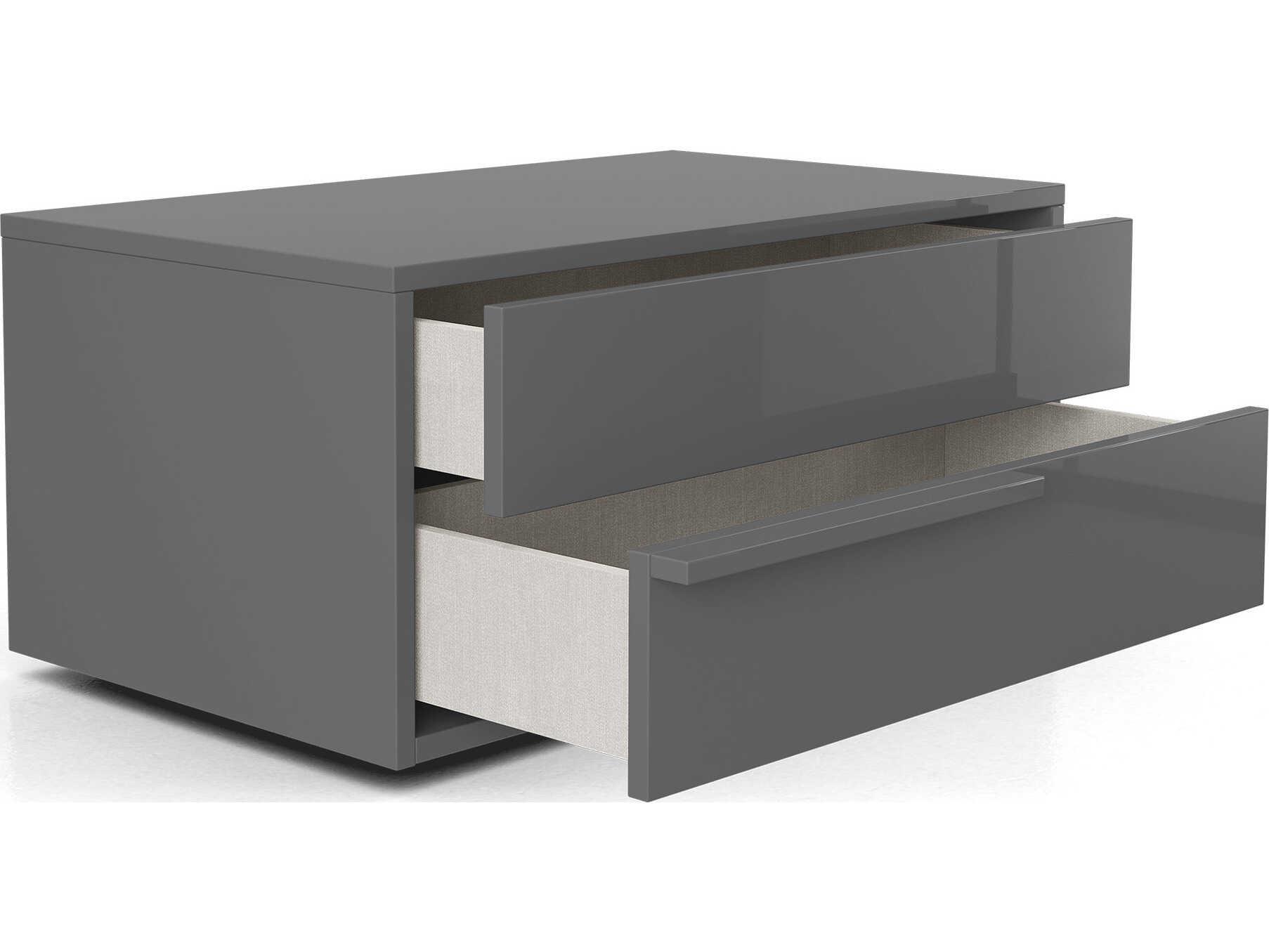 Luxcor Modluxe Harrow Nightstand Glossy Dark Gull Gray / Right-Facing