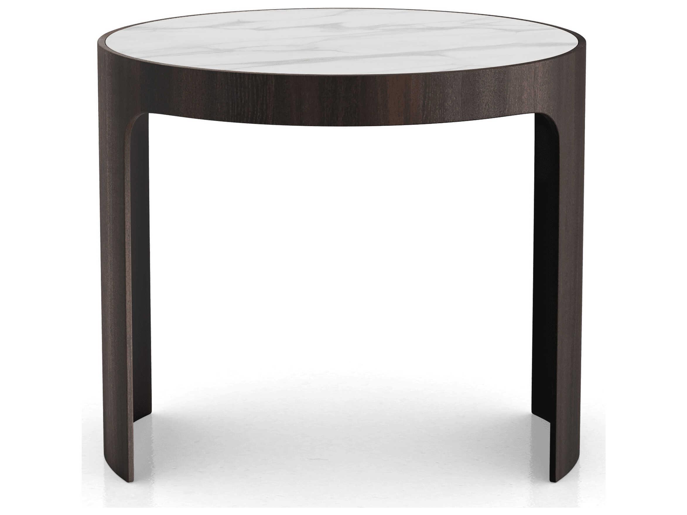 Luxcor Modluxe Thorne Side Table in White Marble Ceramic