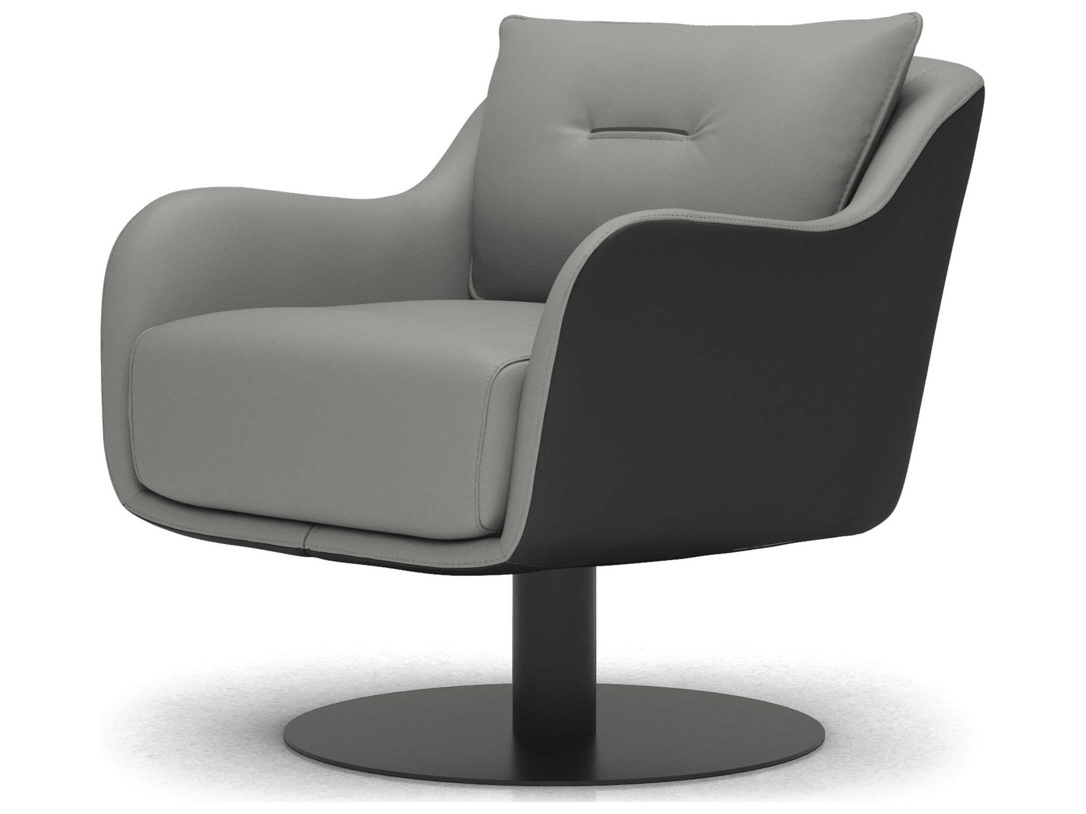 Luxcor Modluxe Lyon Lounge Chair Warm Gray and Graphite Leathers