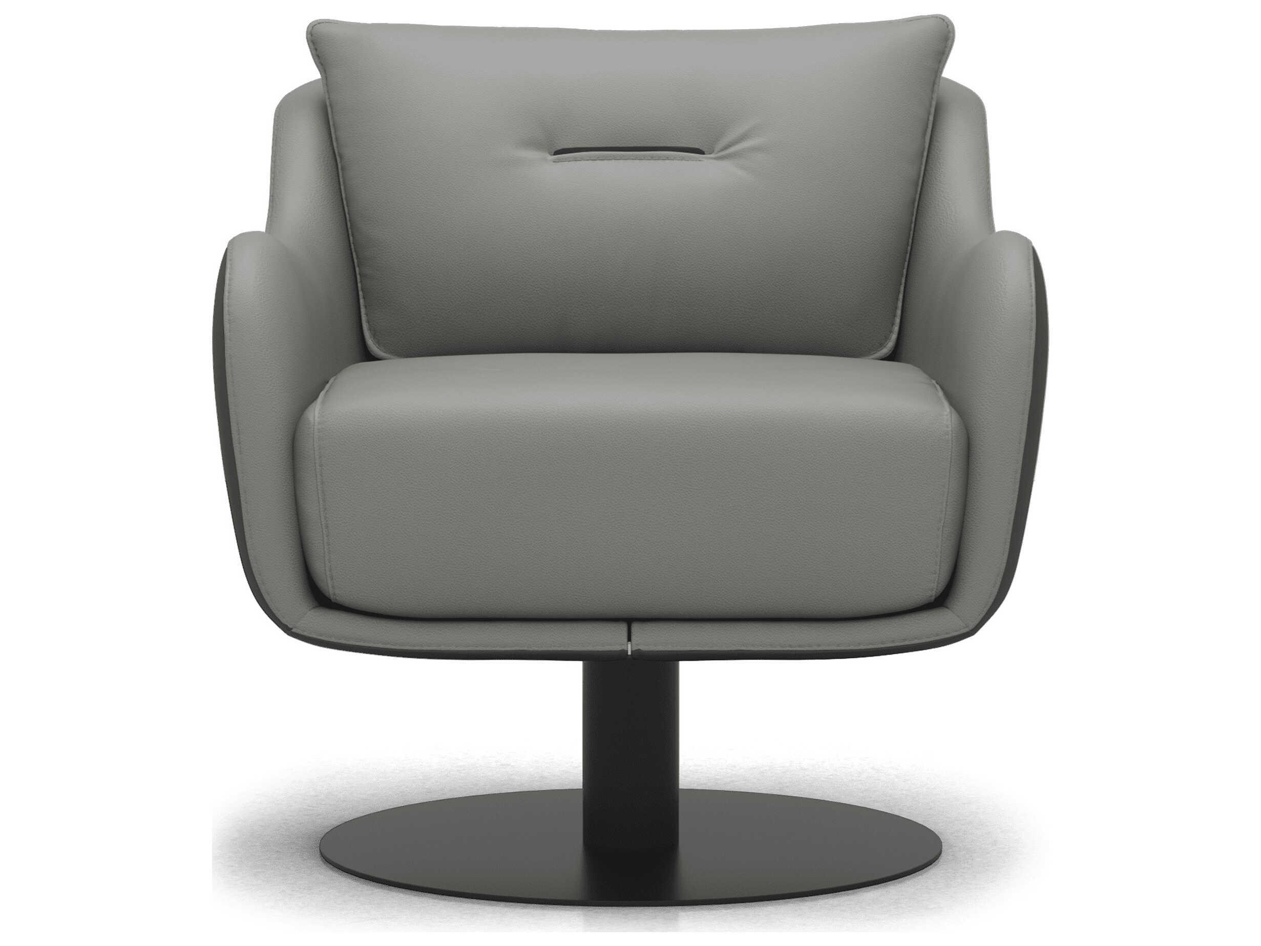 Luxcor Modluxe Lyon Lounge Chair Warm Gray and Graphite Leathers
