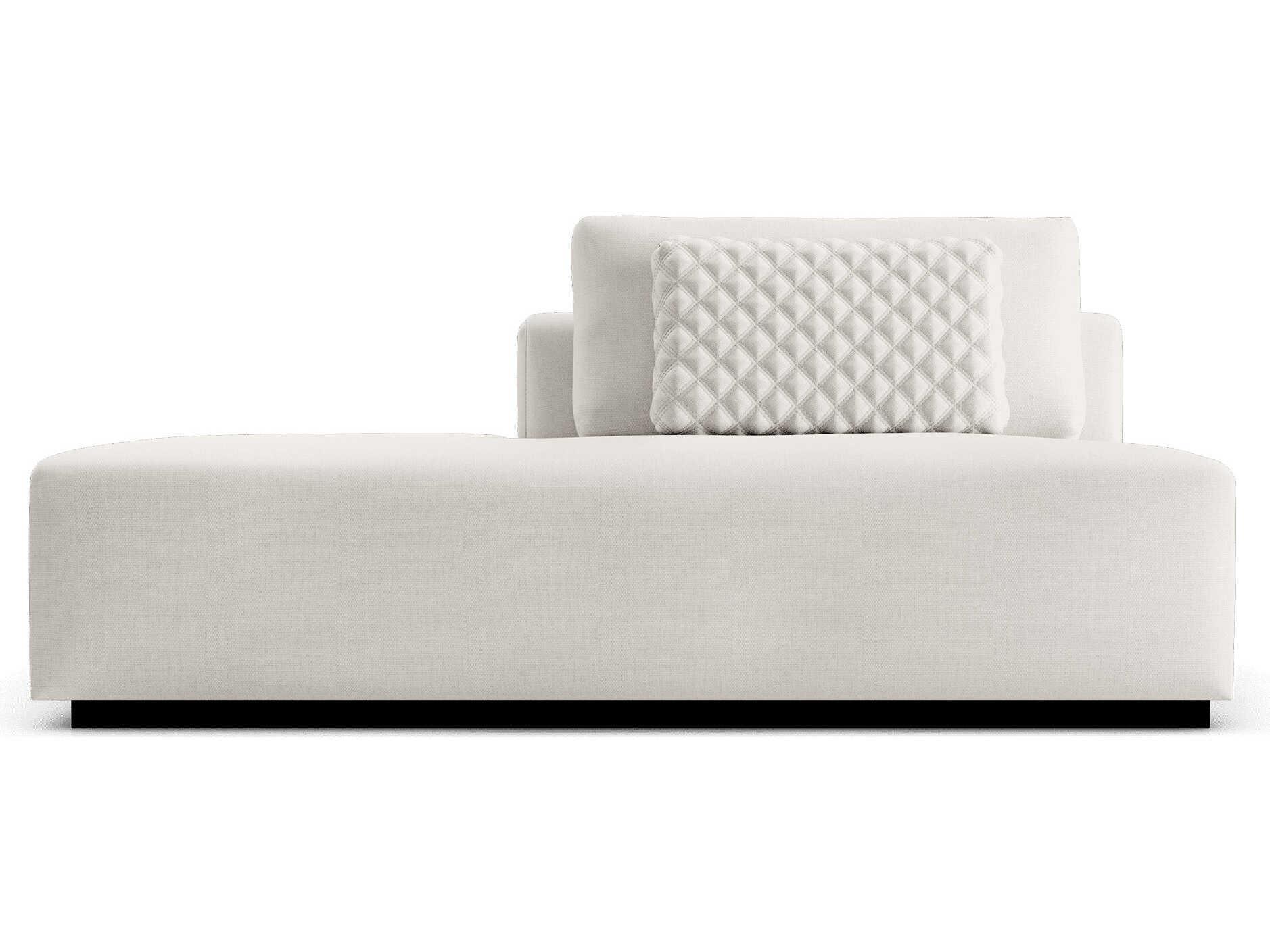 Luxcor Modluxe Siena Modular Left-Facing End Unit in Chalk Fabric