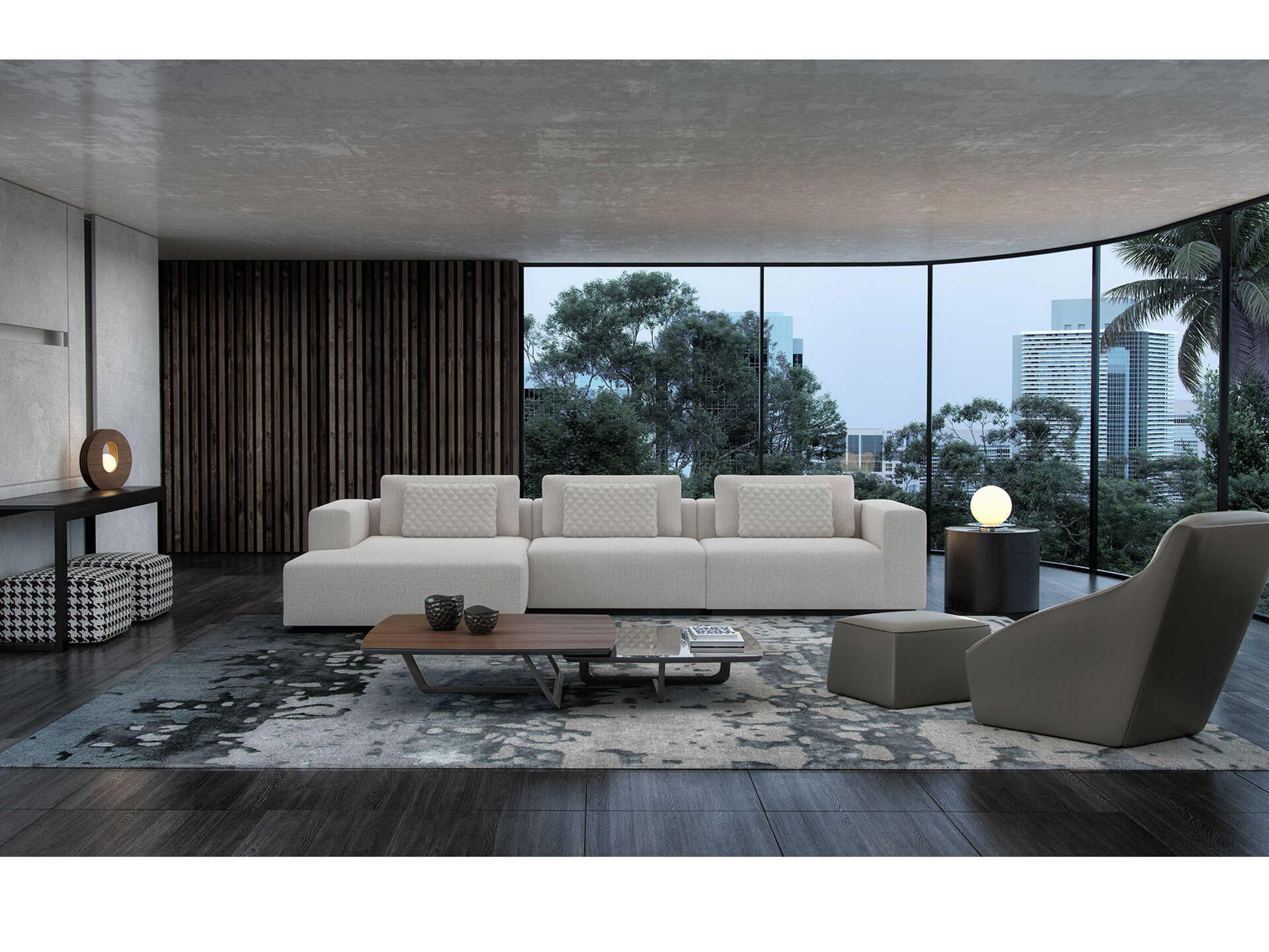 Luxcor Modluxe Grenchen Nesting Coffee Tables in Walnut and Graphite Glass