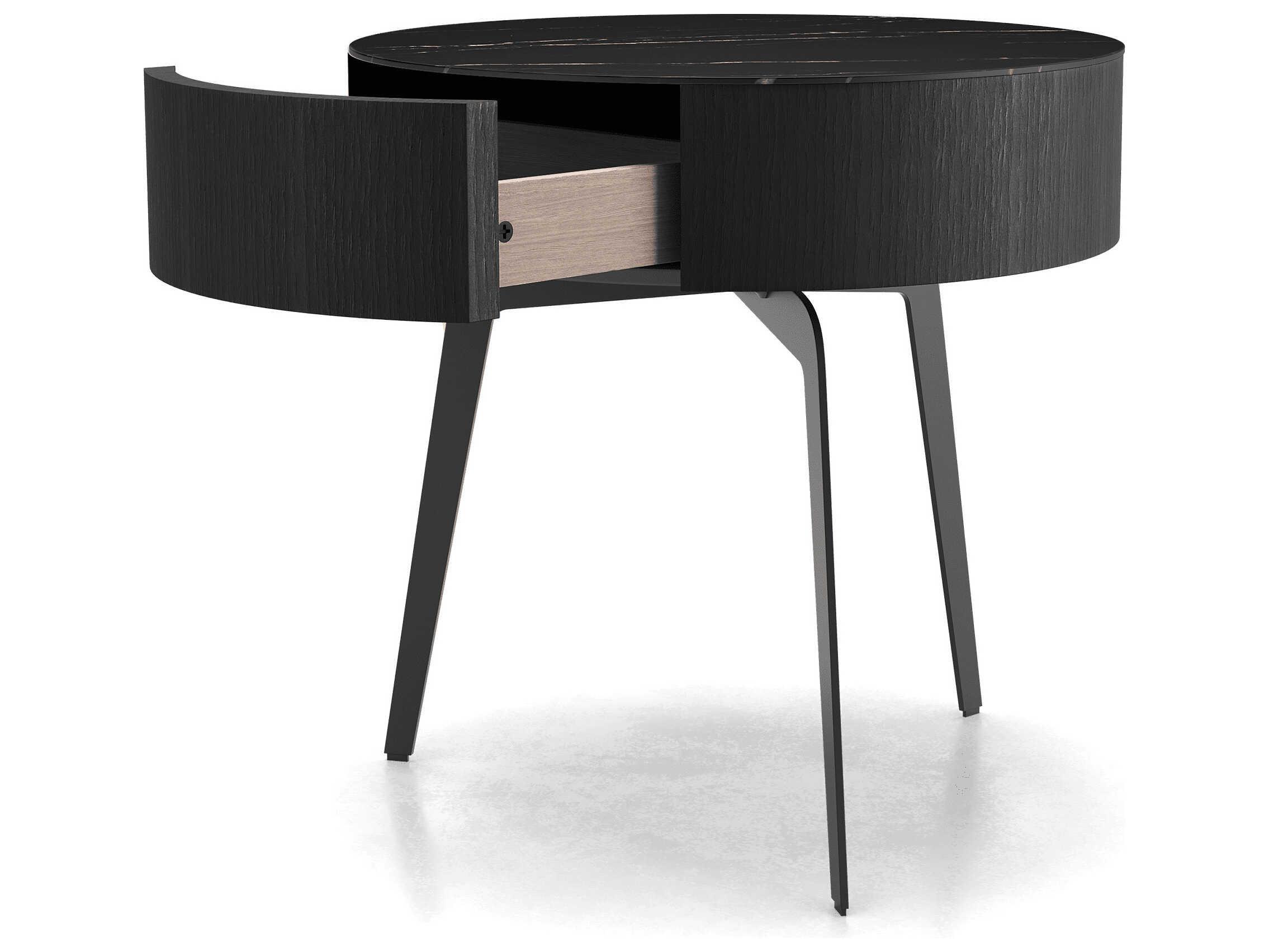 Luxcor Modluxe Luton Side Table in Wenge and Black Granite Quartz