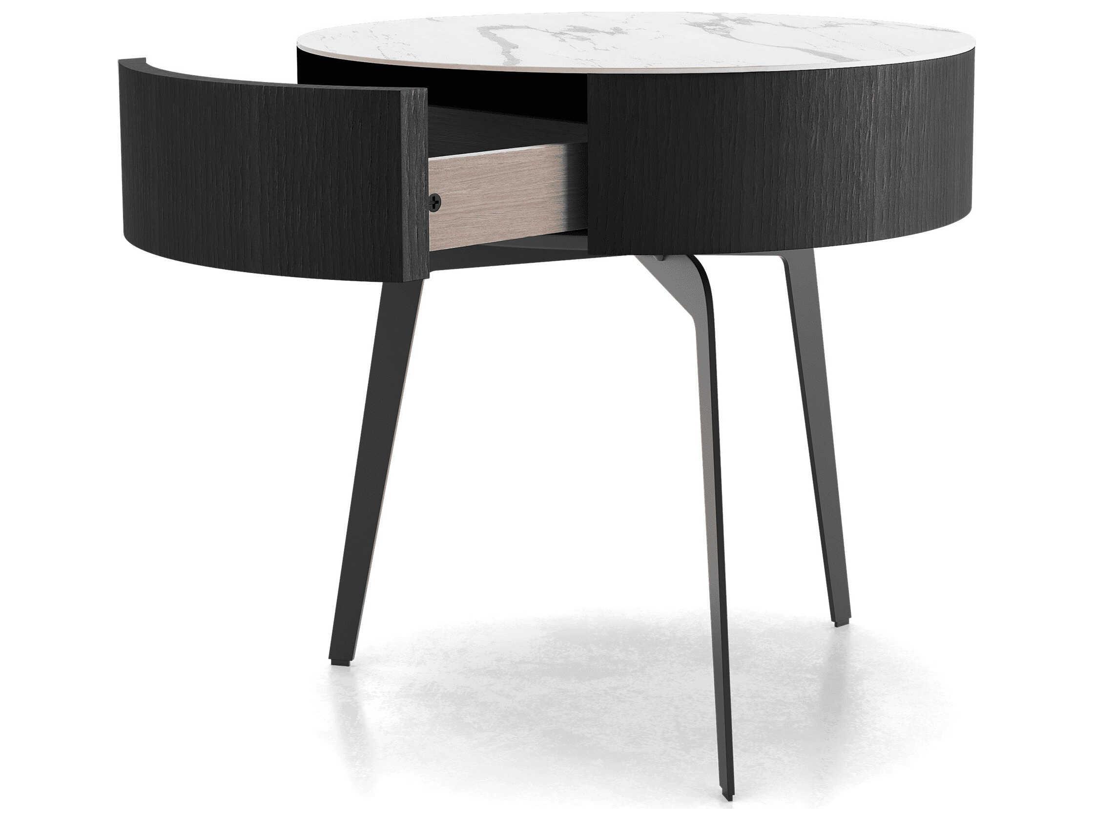Luxcor Modluxe Luton Side Table in Wenge and White Granite Quartz