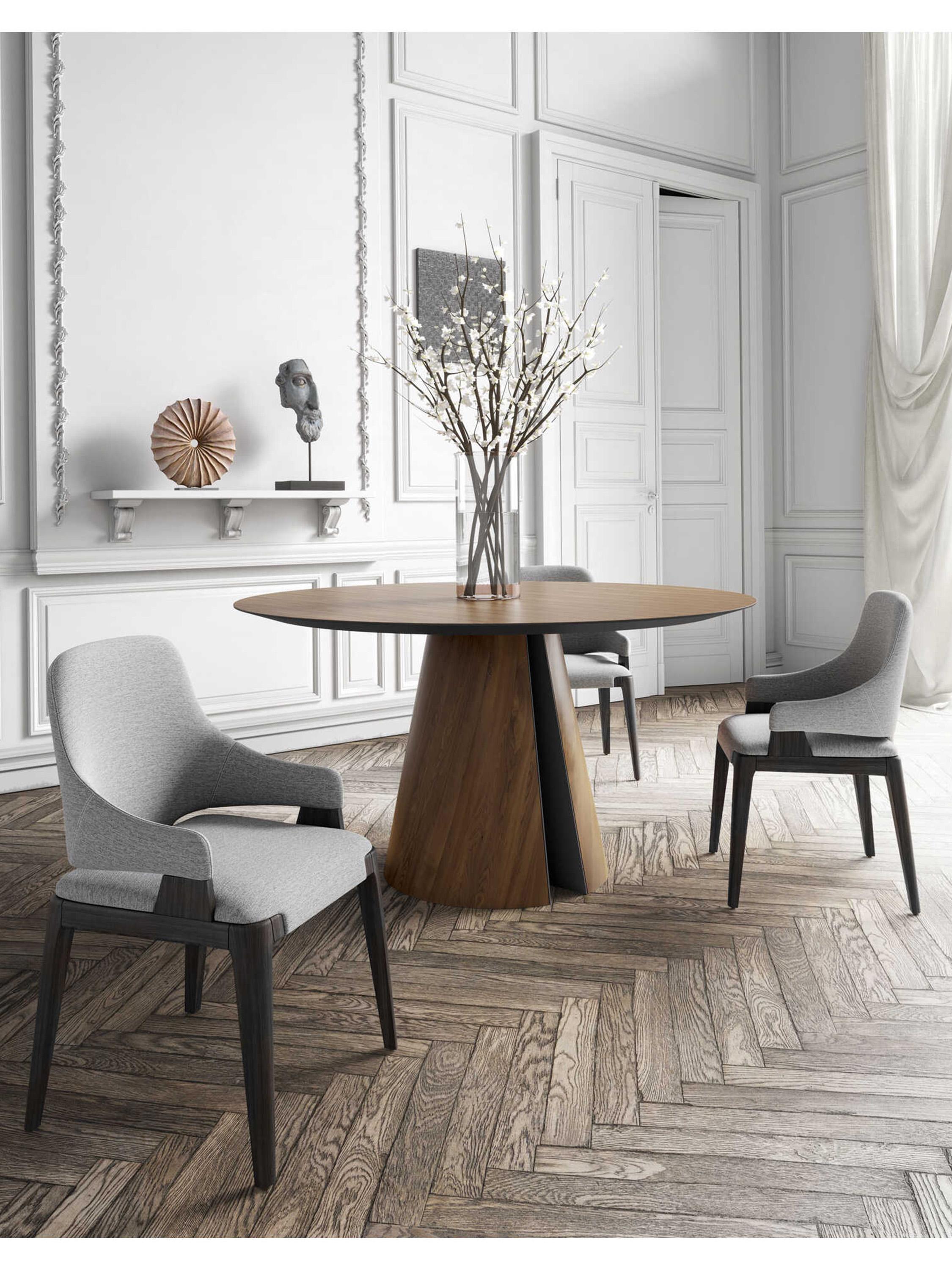 Luxcor Modluxe Dumfries Dining Chair in Storm Gray Fabric and Seared Ash