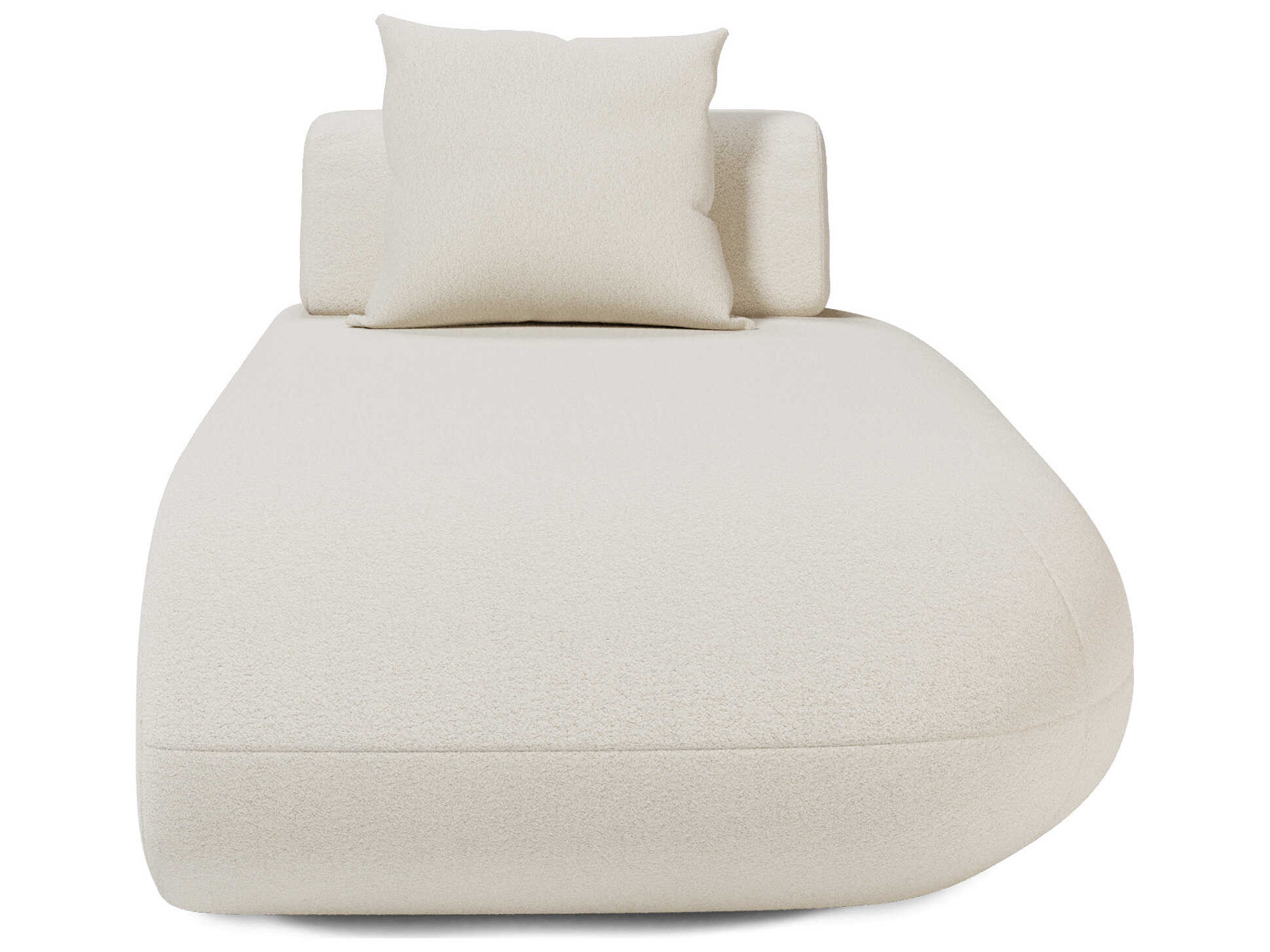 Luxcor Modluxe Ferrara Round Armless Chaise in Vanilla Boucle