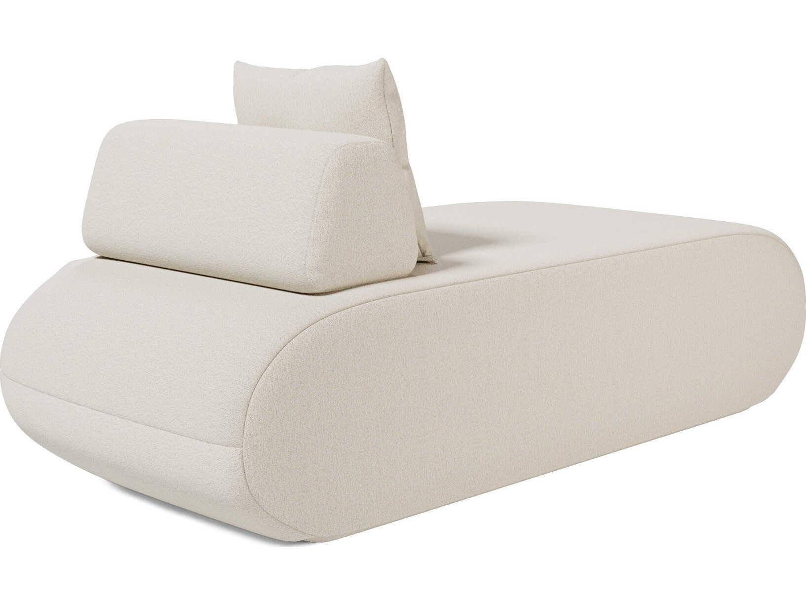 Luxcor Modluxe Ferrara Round Armless Chaise in Vanilla Boucle