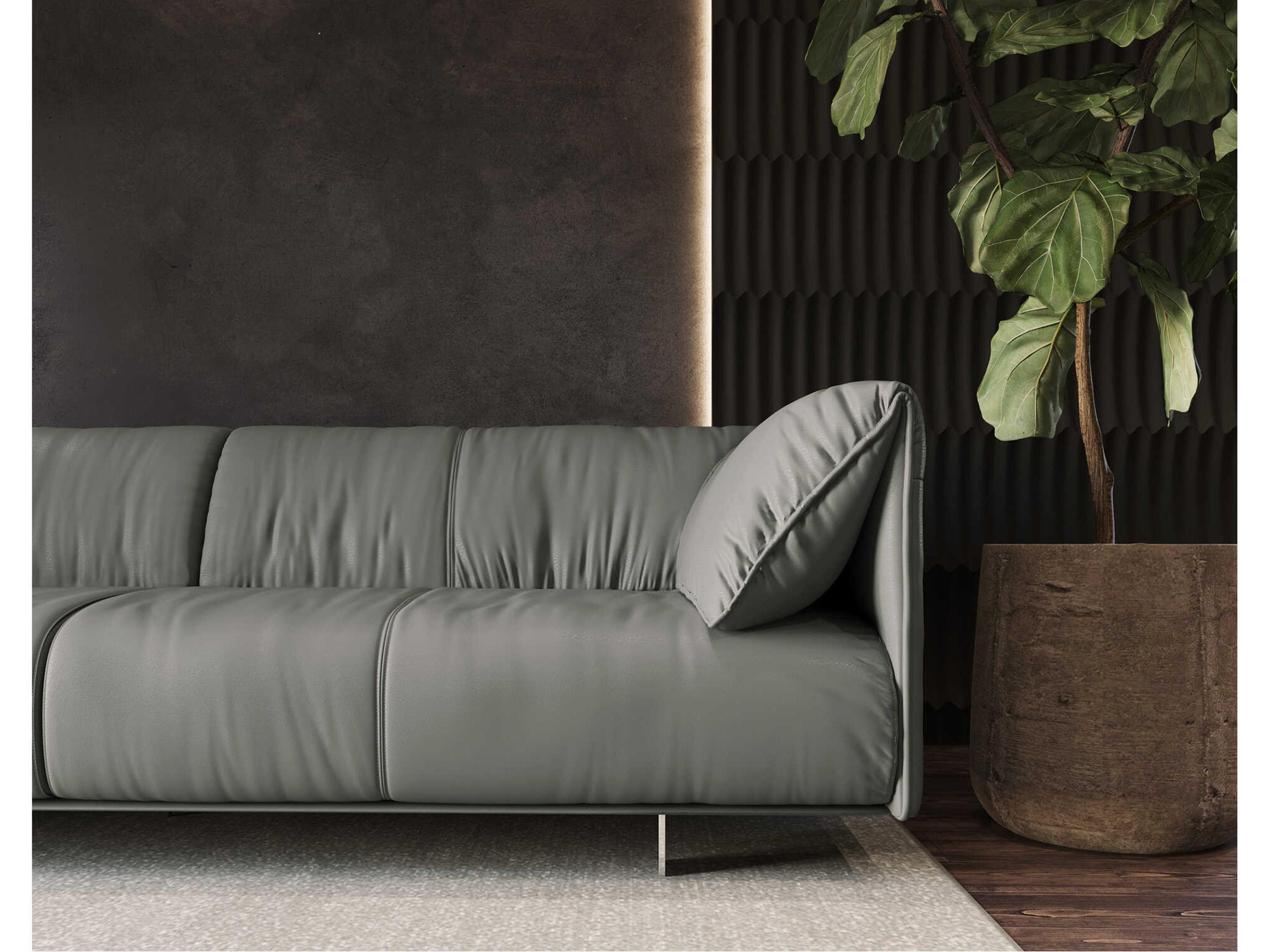Luxcor Modluxe Porto Sofa 90in. in Warm Gray Leather