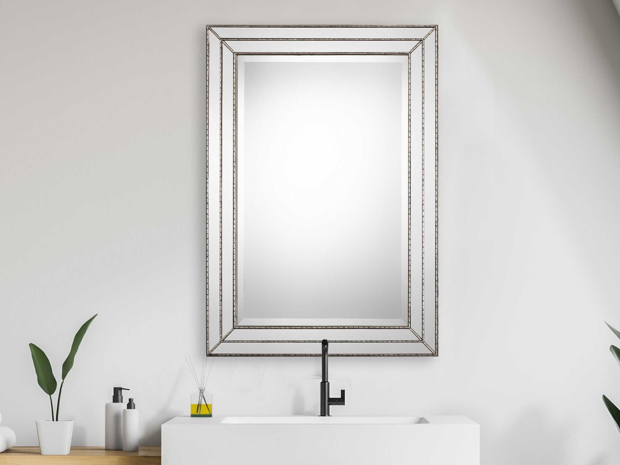 Luxecor Illumination Metallic Silver Rectangular Wall Mirror