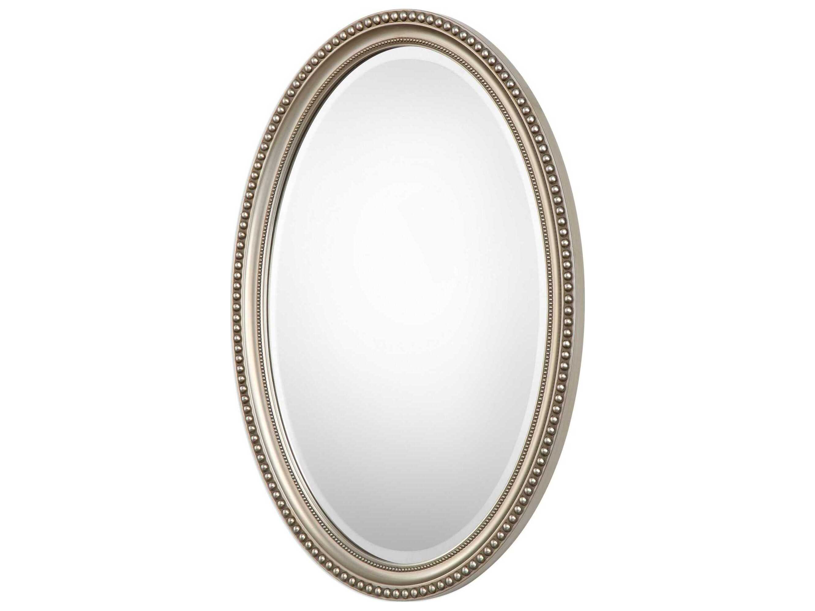 Luxecor Illumination Metallic Silver Oval Wall Mirror
