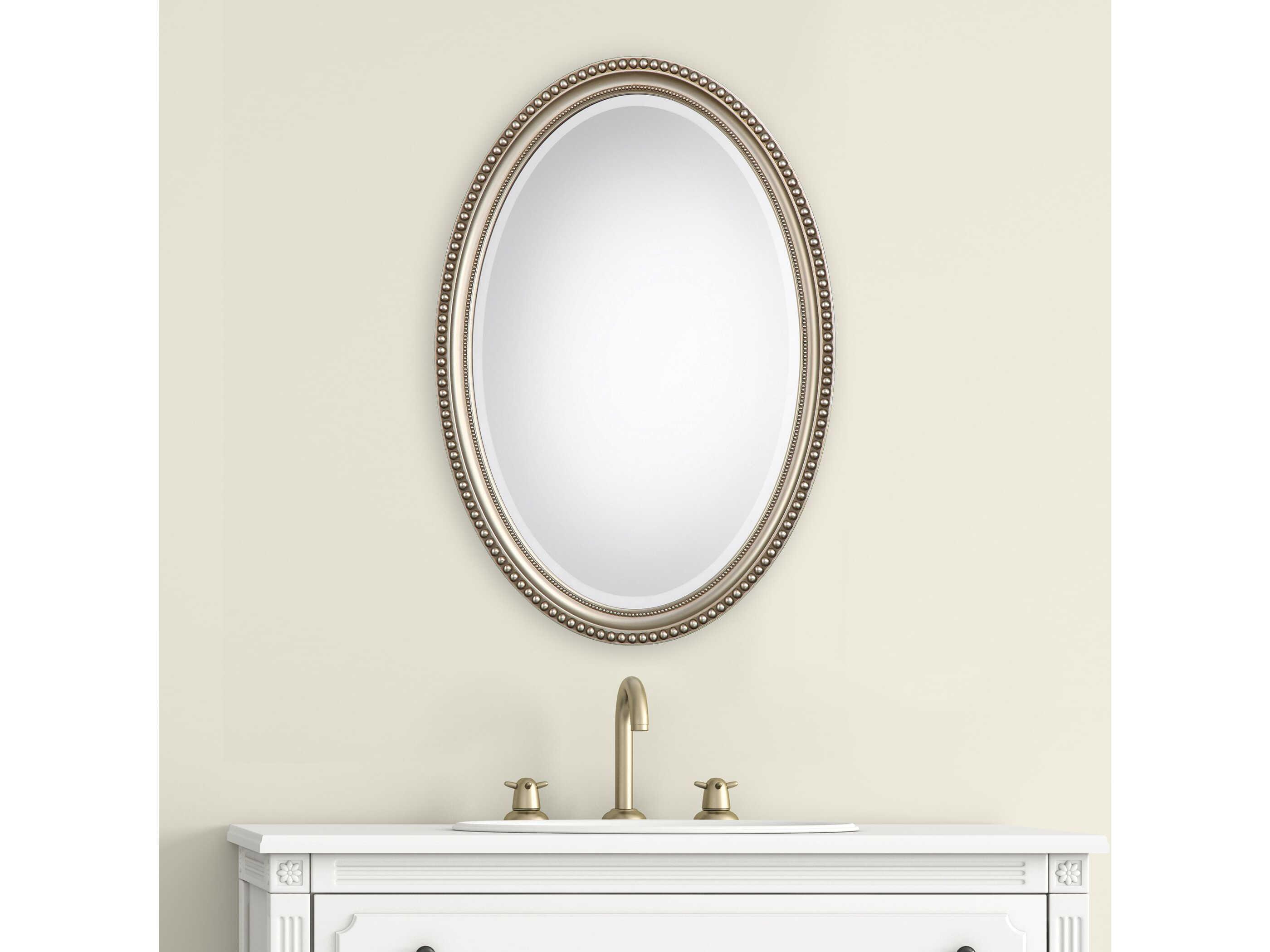 Luxecor Illumination Metallic Silver Oval Wall Mirror