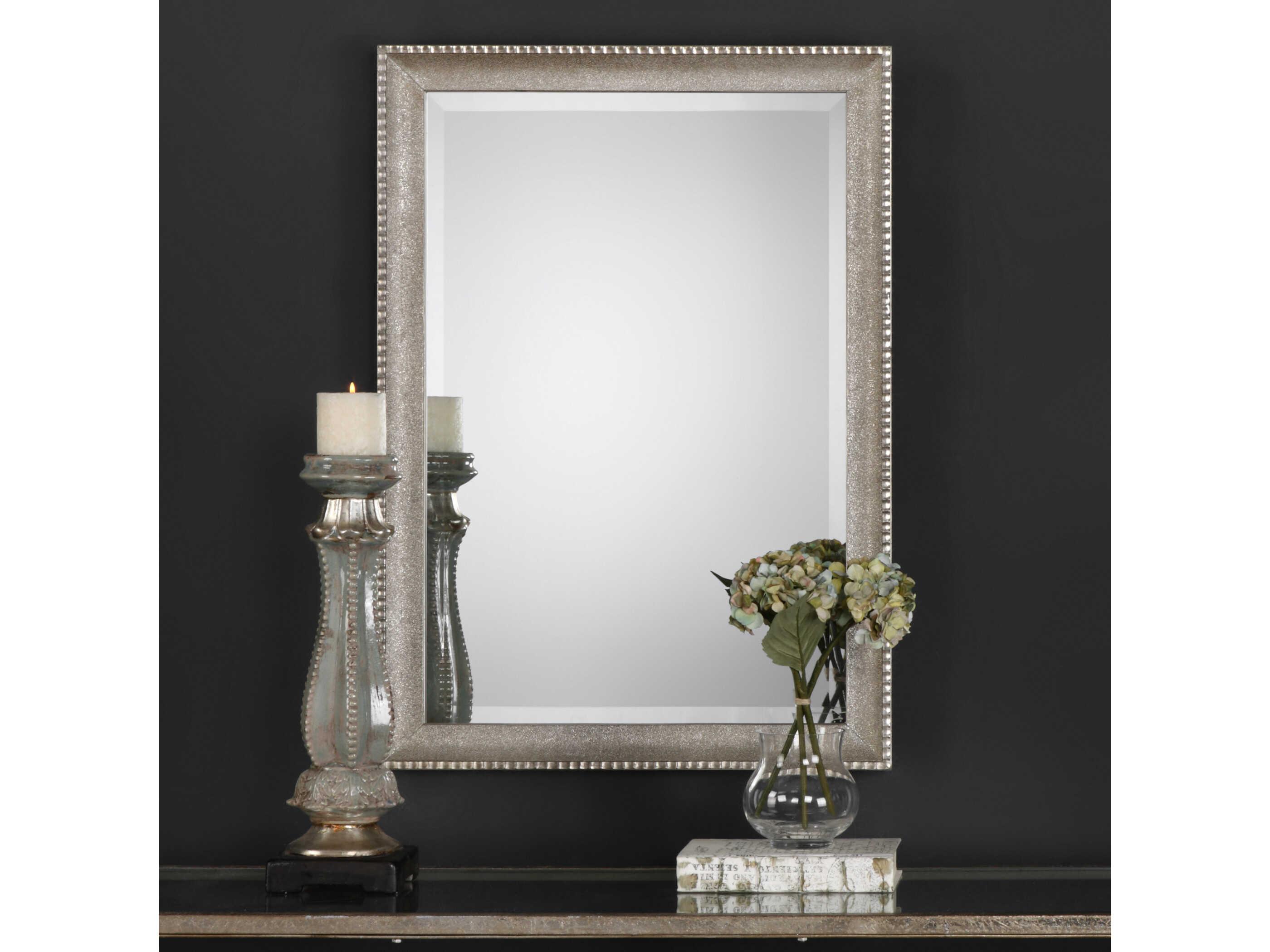 Luxecor Illumination Metallic Silver Rectangular Wall Mirror
