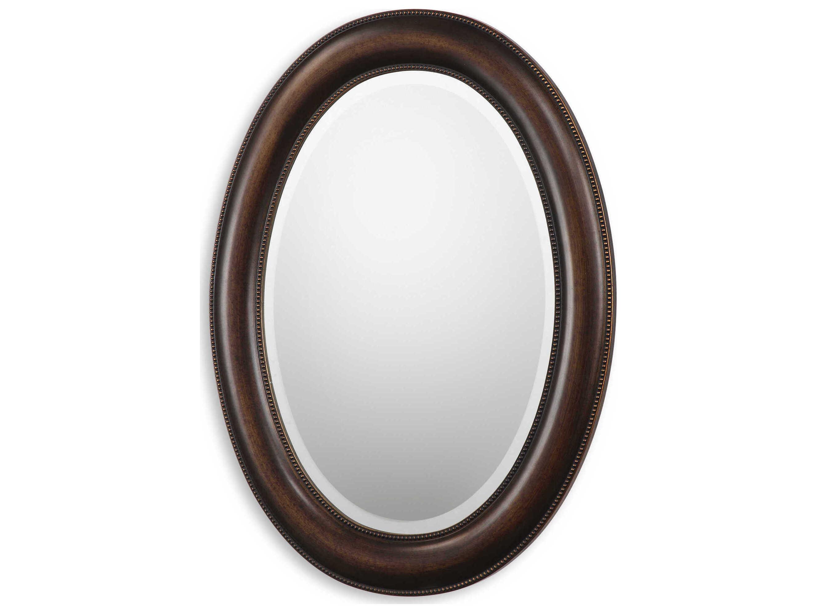 Luxecor Illumination Dark Bronze Antique Gold Oval Wall Mirror