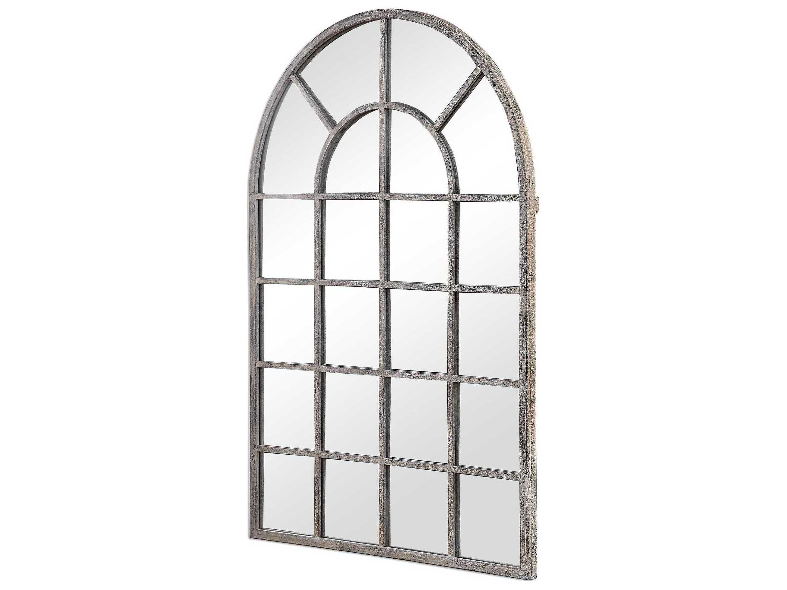 Luxecor Illumination Antique Rustic Gray Wall Mirror