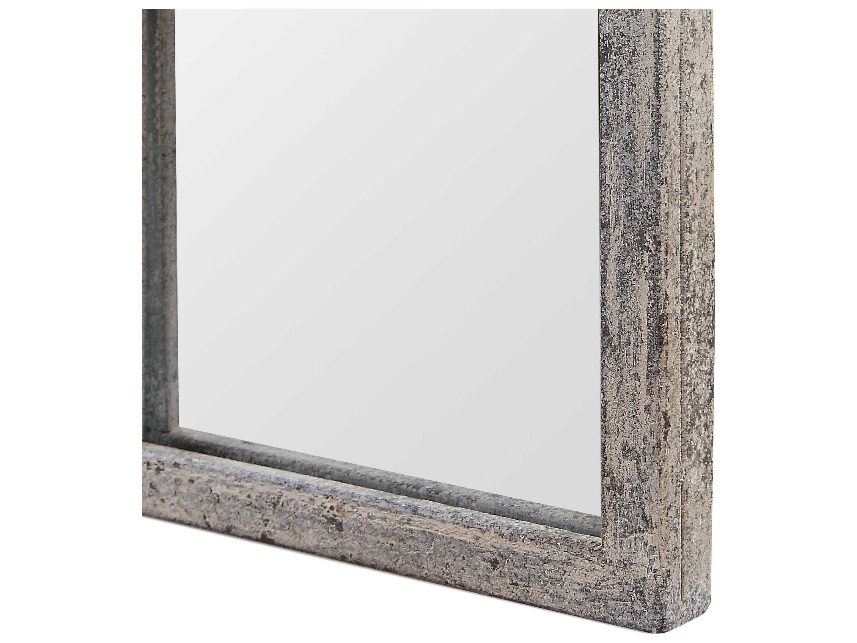Luxecor Illumination Antique Rustic Gray Wall Mirror