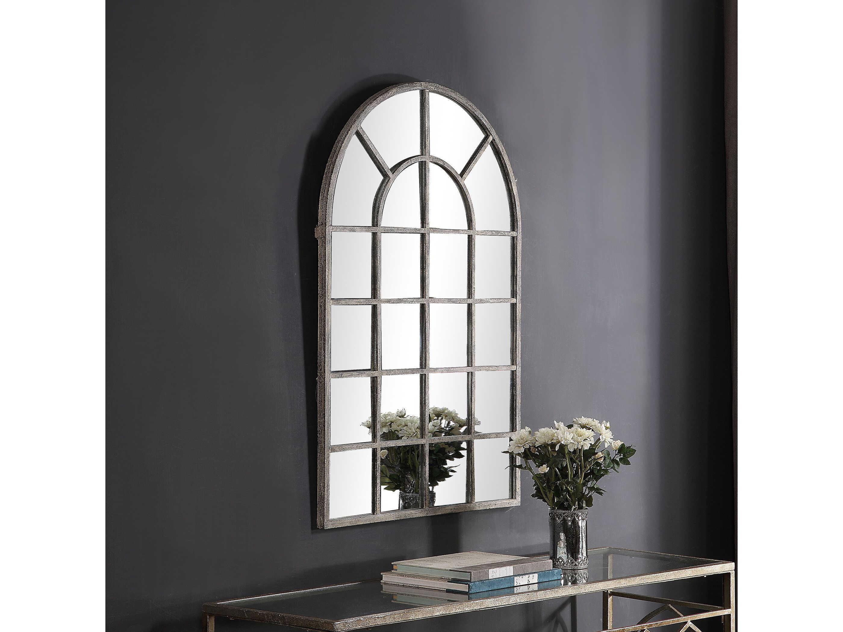 Luxecor Illumination Antique Rustic Gray Wall Mirror