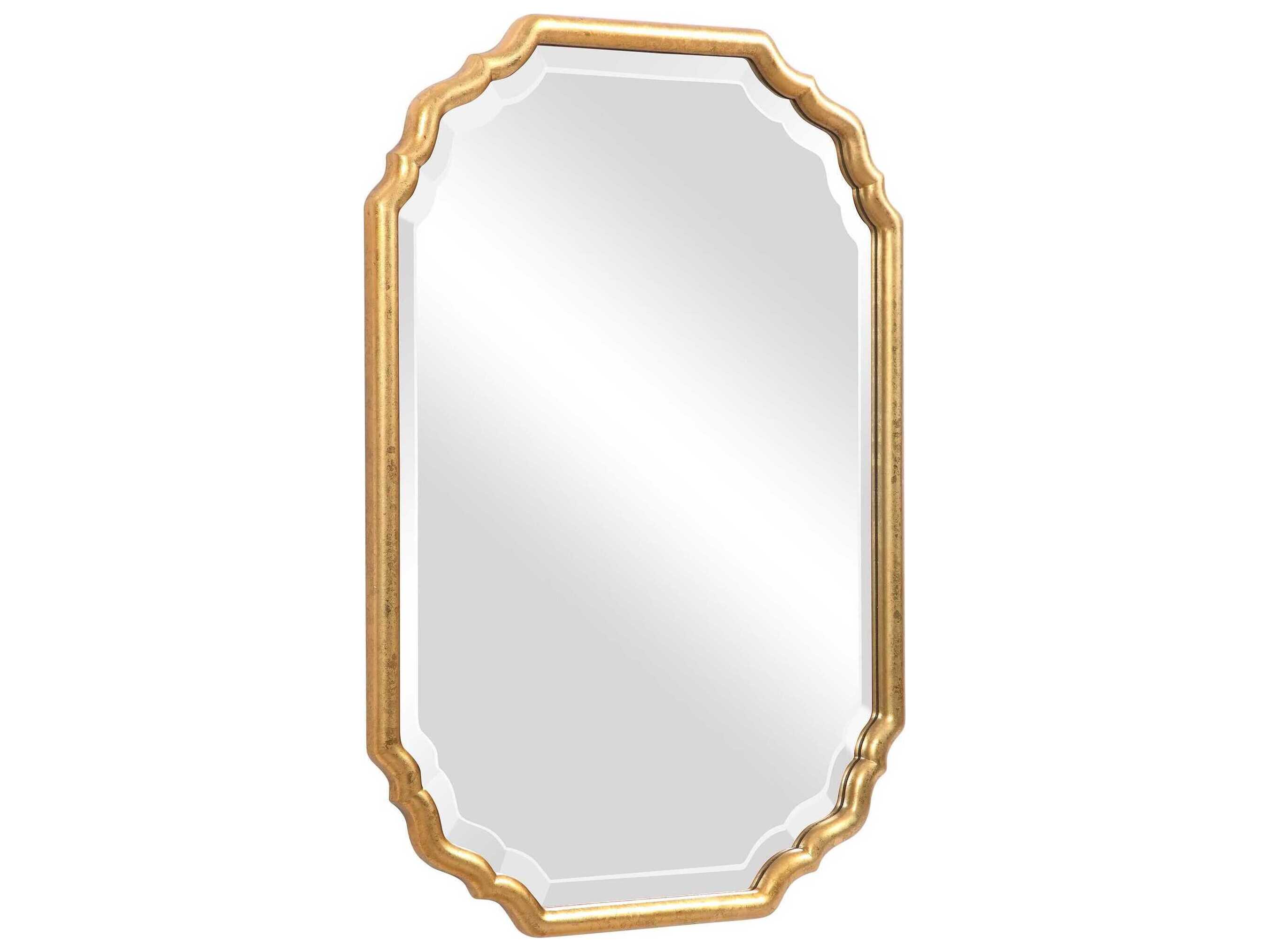 Luxecor Illumination Metallic Gold Leaf Wall Mirror