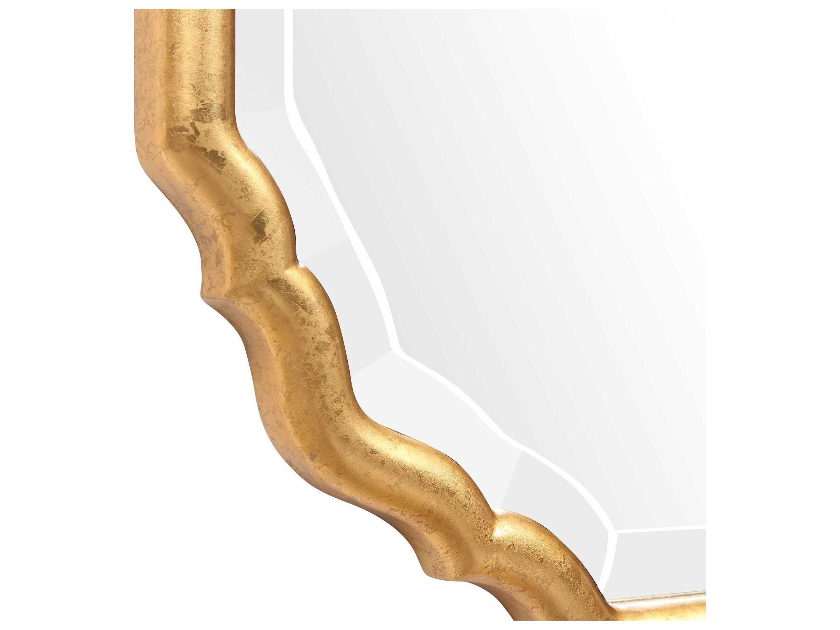 Luxecor Illumination Metallic Gold Leaf Wall Mirror