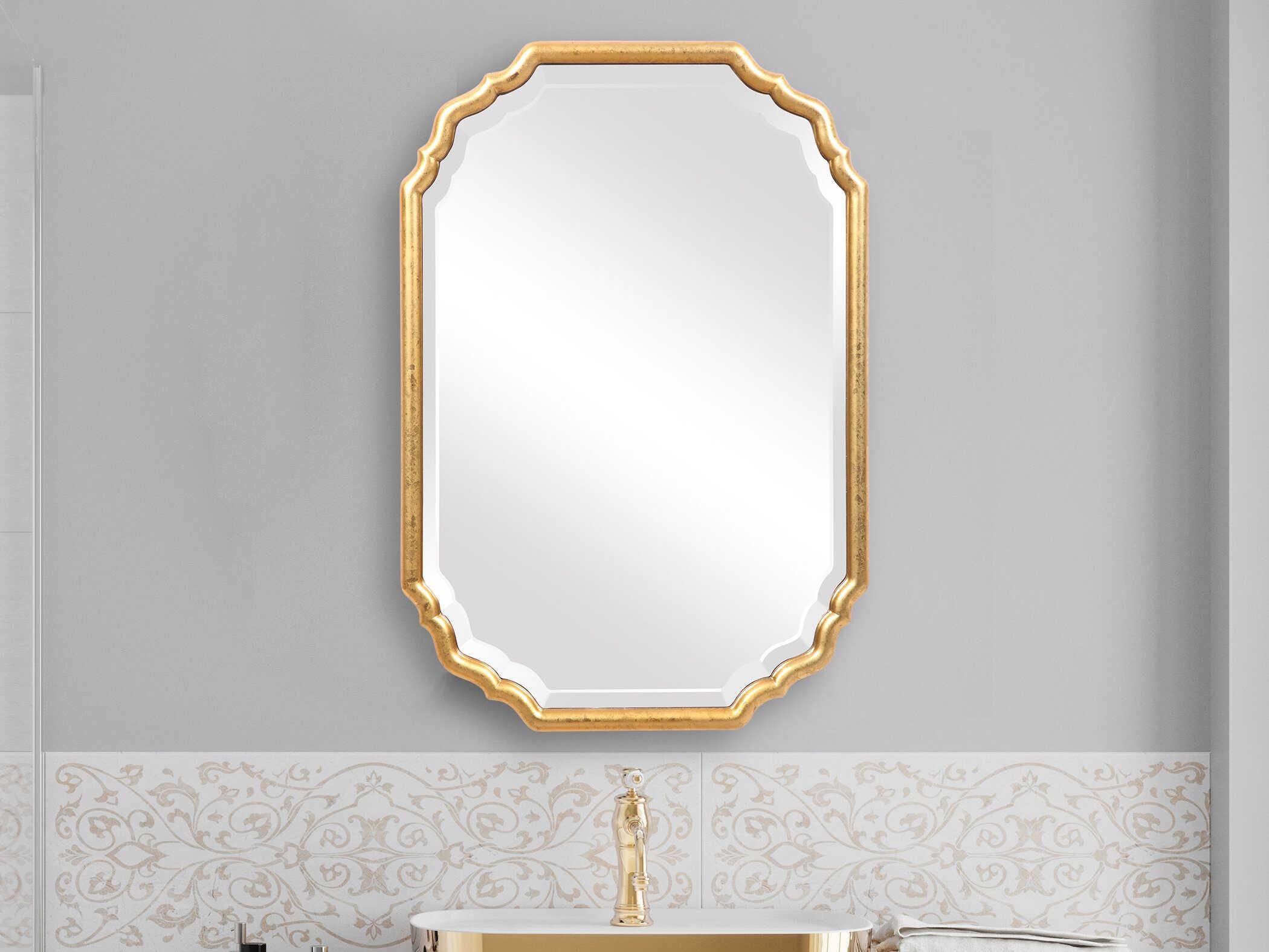 Luxecor Illumination Metallic Gold Leaf Wall Mirror
