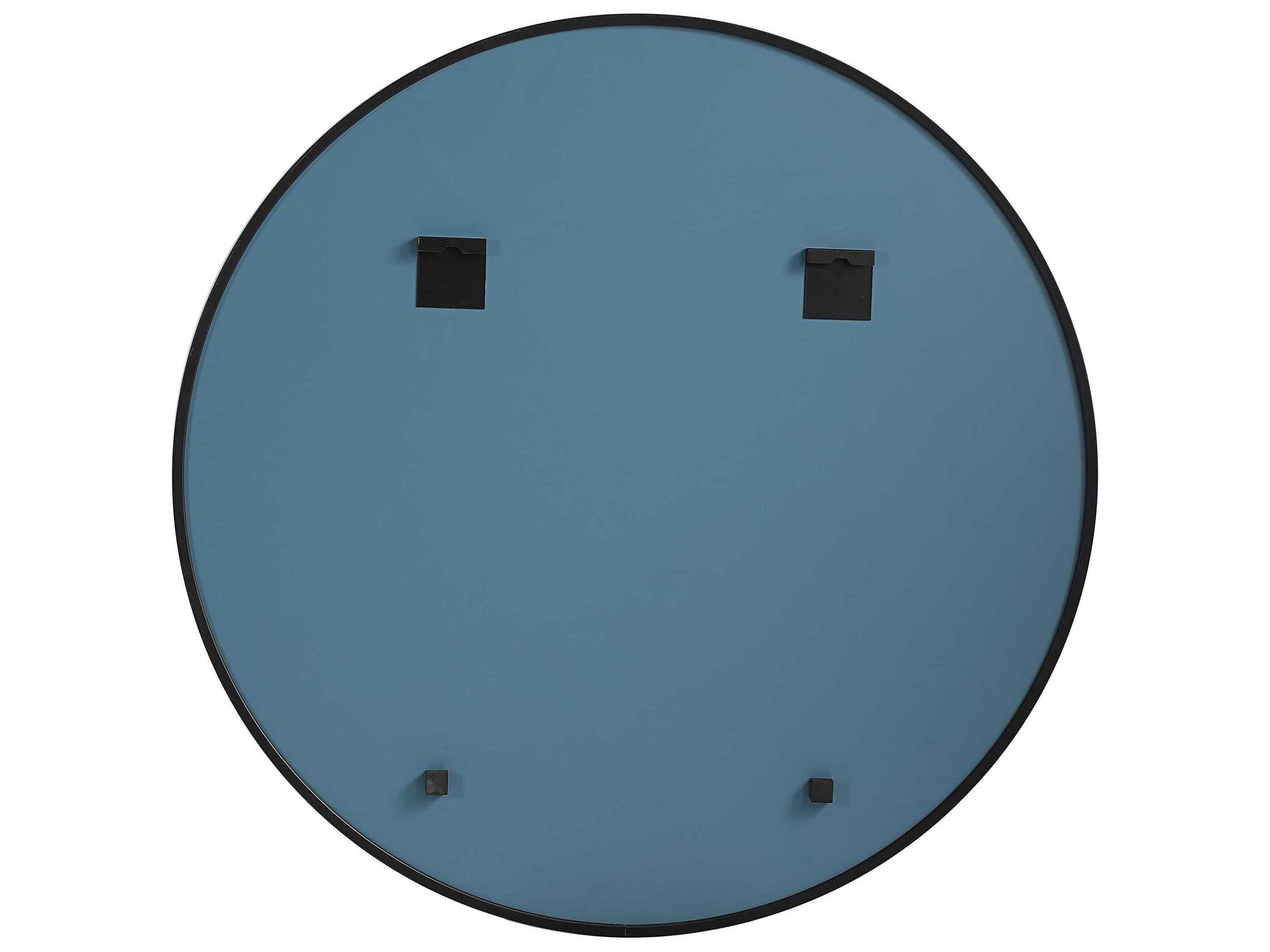 Luxecor Illumination Matte Black Round Wall Mirror