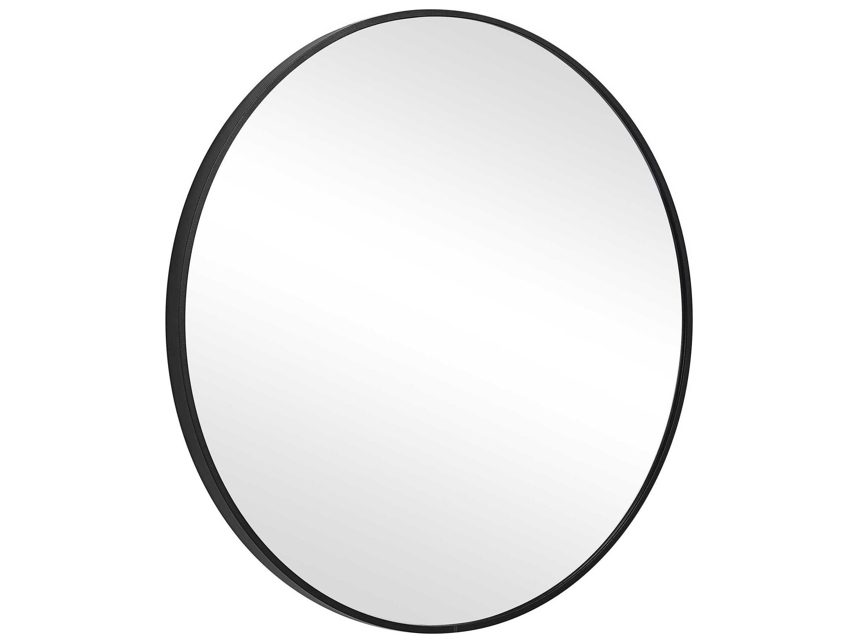 Luxecor Illumination Satin Black Round Wall Mirror