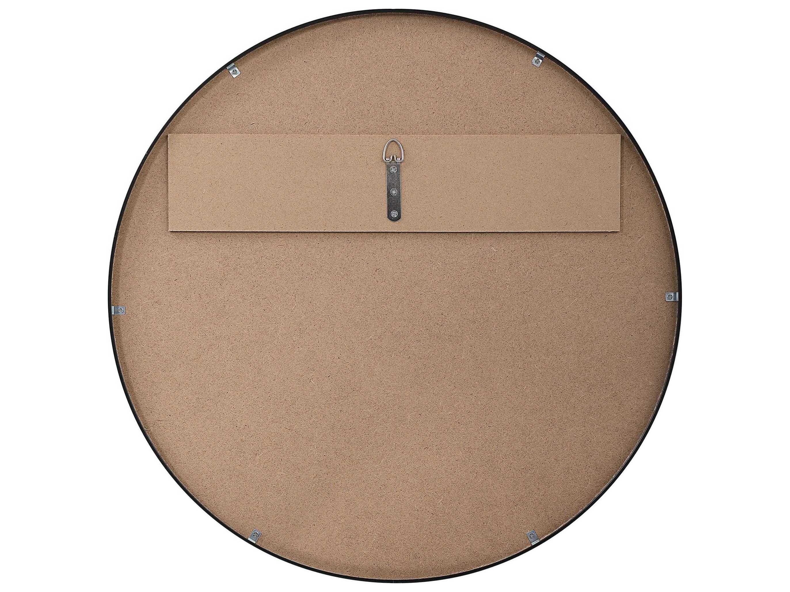 Luxecor Illumination Satin Black Round Wall Mirror