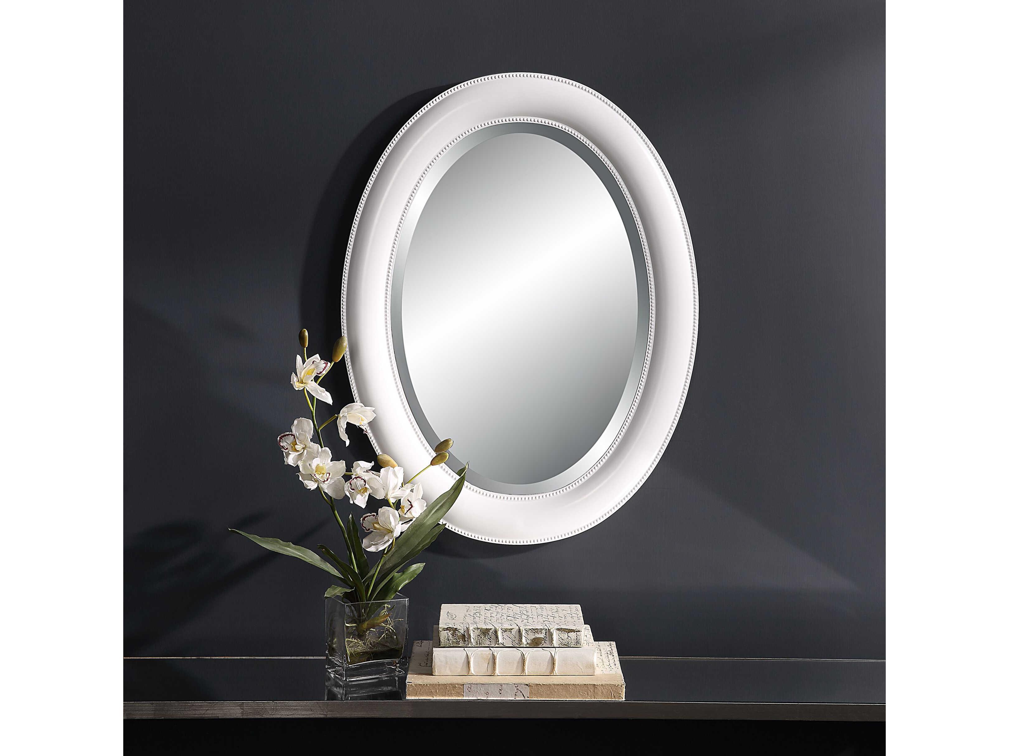 Luxecor Illumination Crisp White Oval Wall Mirror