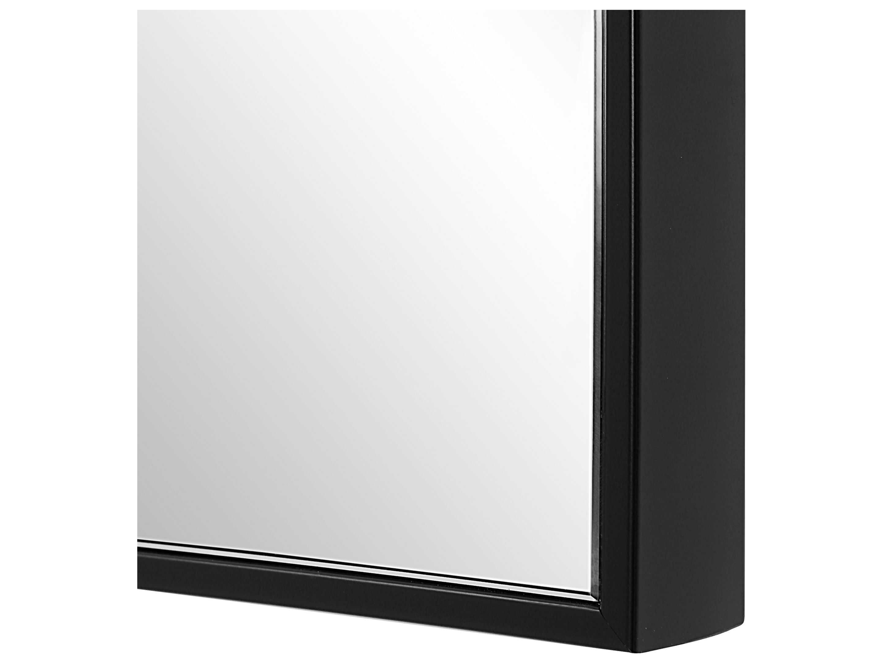 Luxecor Illumination Black Rectangular Wall Mirror