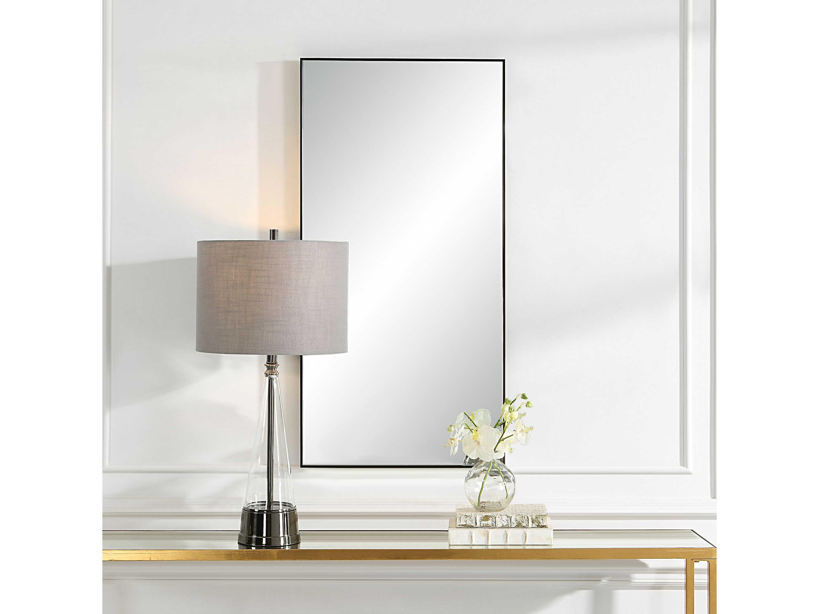 Luxecor Illumination Black Rectangular Wall Mirror
