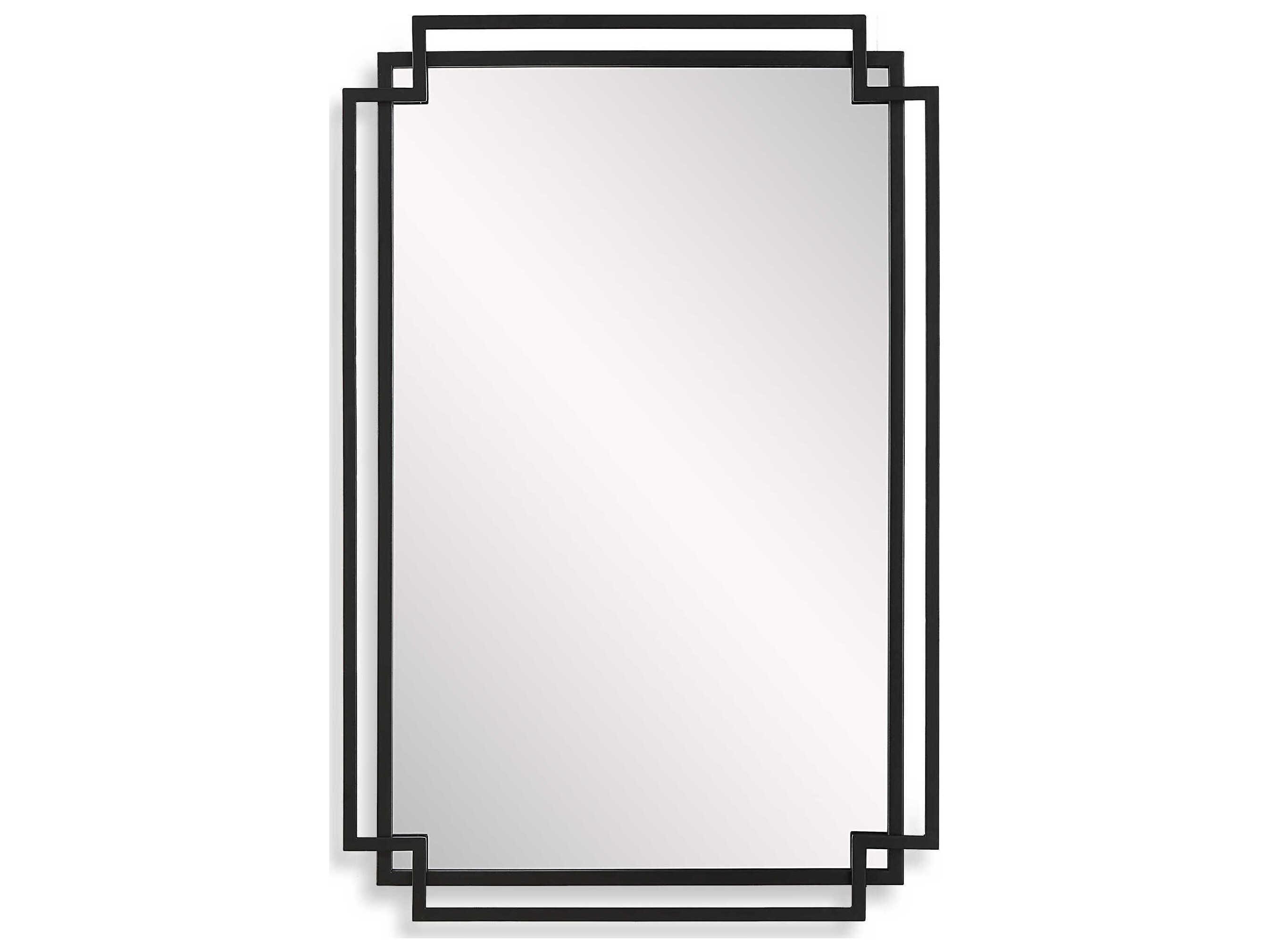 Luxecor Illumination Matte Black Rectangular Wall Mirror