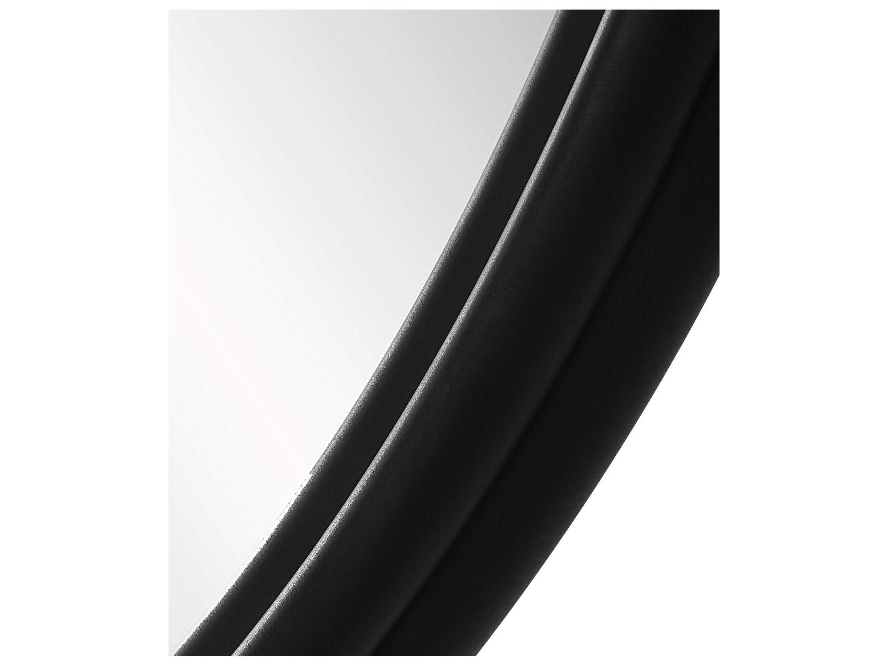 Luxecor Illumination Matte Black Round Wall Mirror