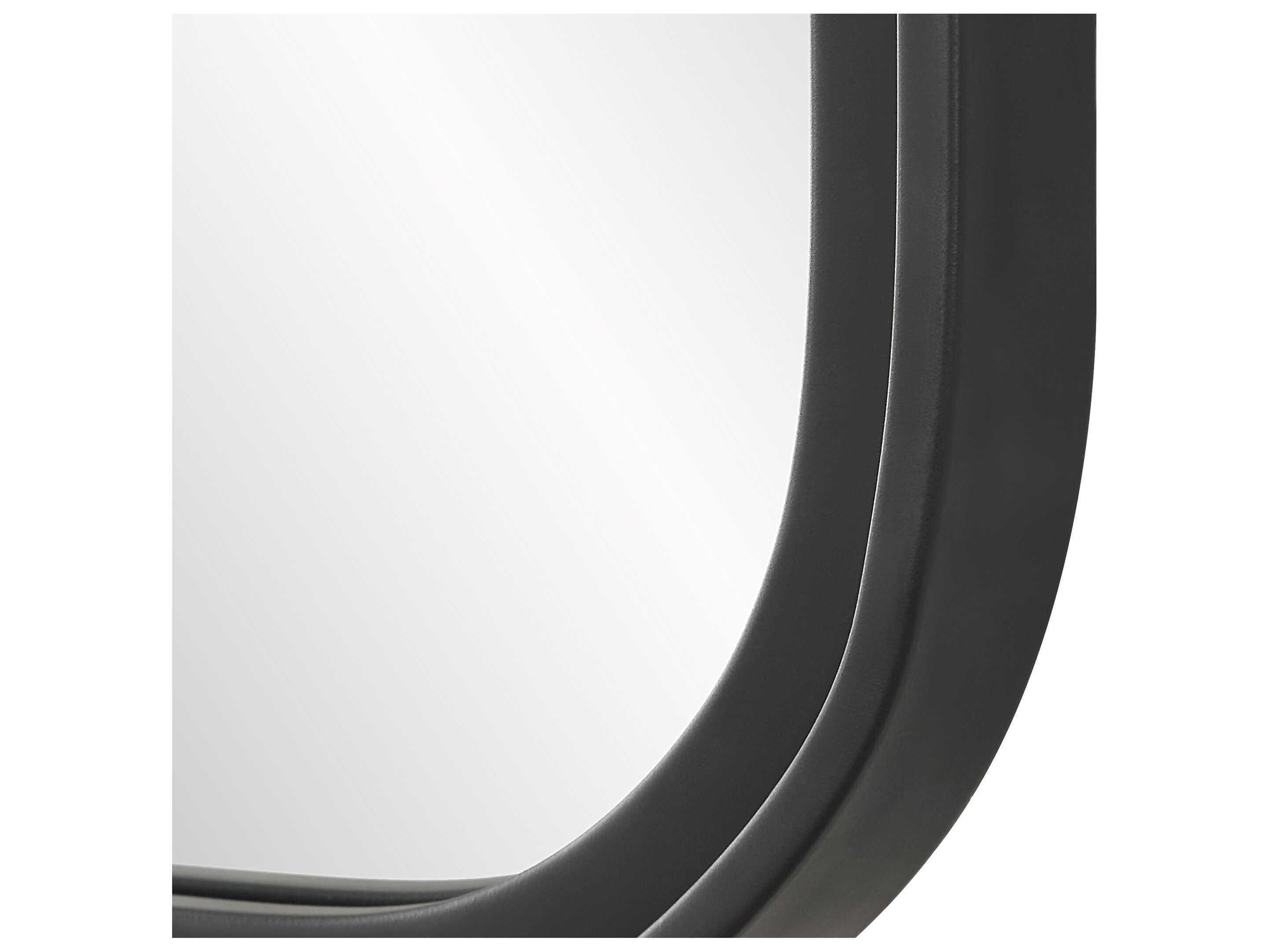 Luxecor Illumination Matte Black Rectangular Wall Mirror