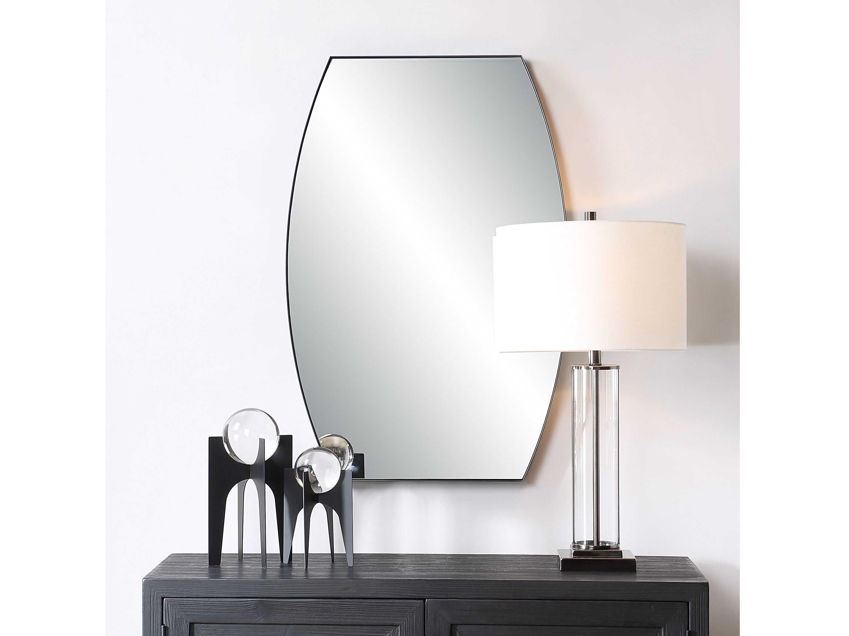 Luxecor Illumination Matte Black Wall Mirror