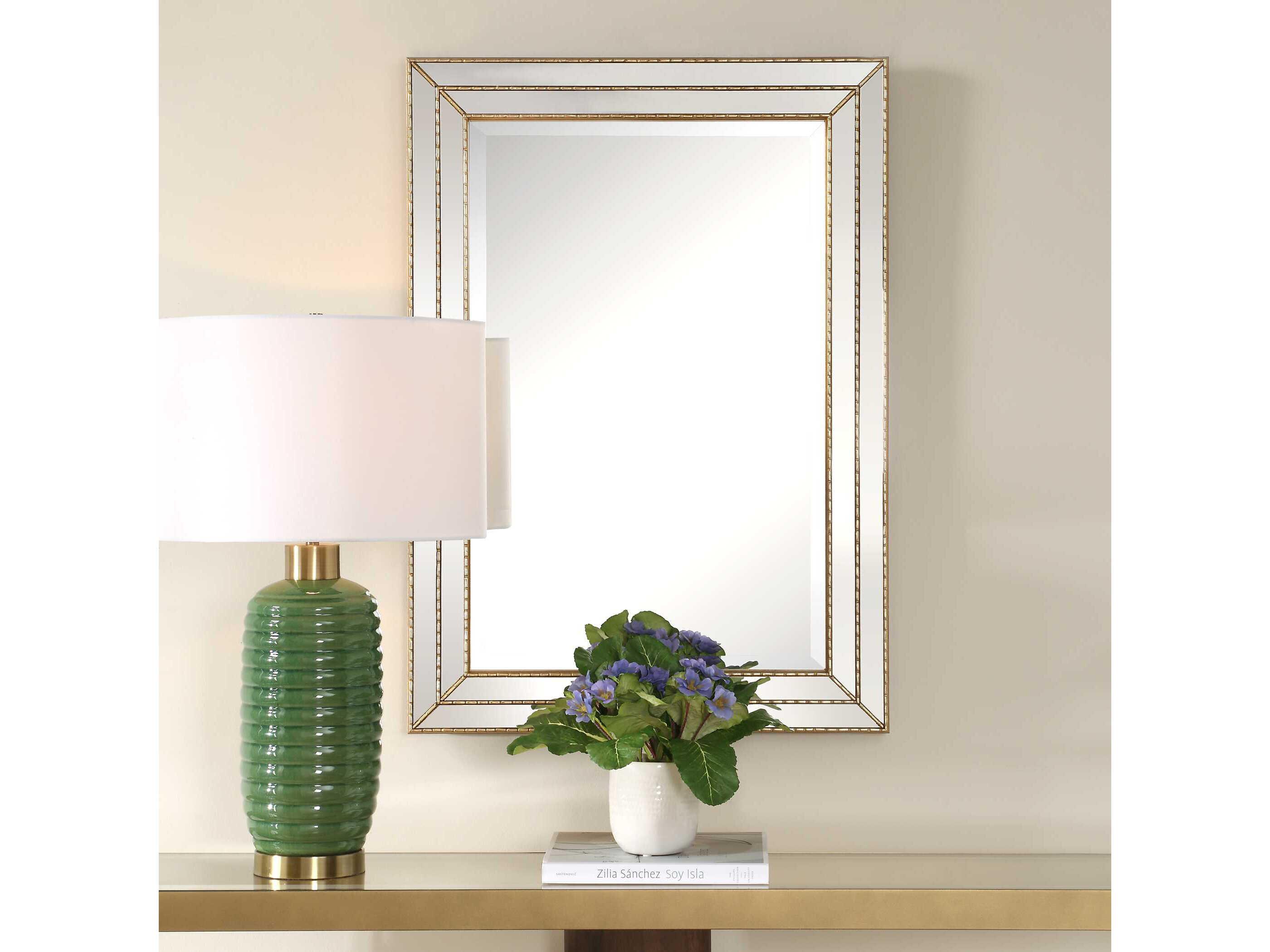 Luxecor Illumination Metallic Gold Rectangular Wall Mirror