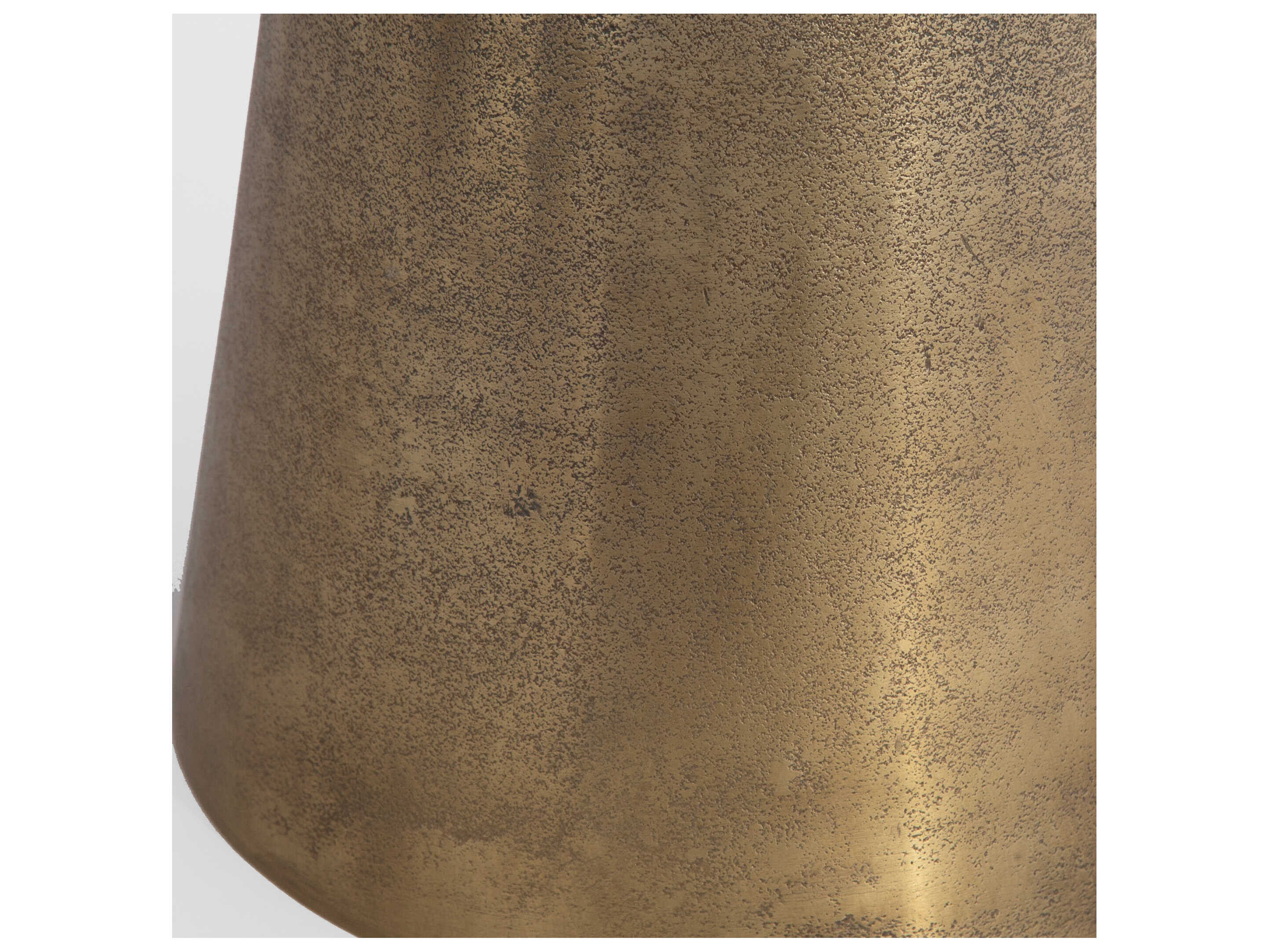 Luxecor Illumination Round Metal Antique Brass End Table