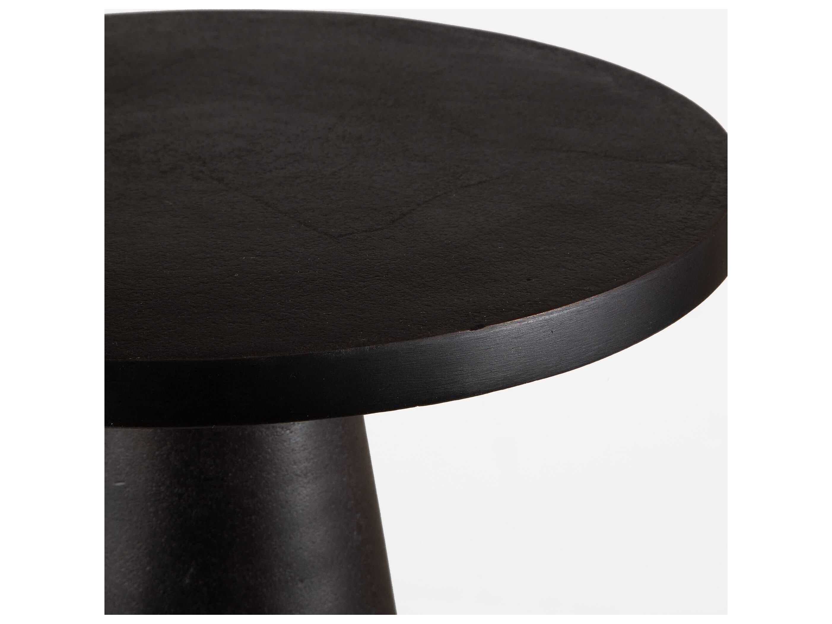 Luxecor Illumination Round Metal Dark Bronze End Table
