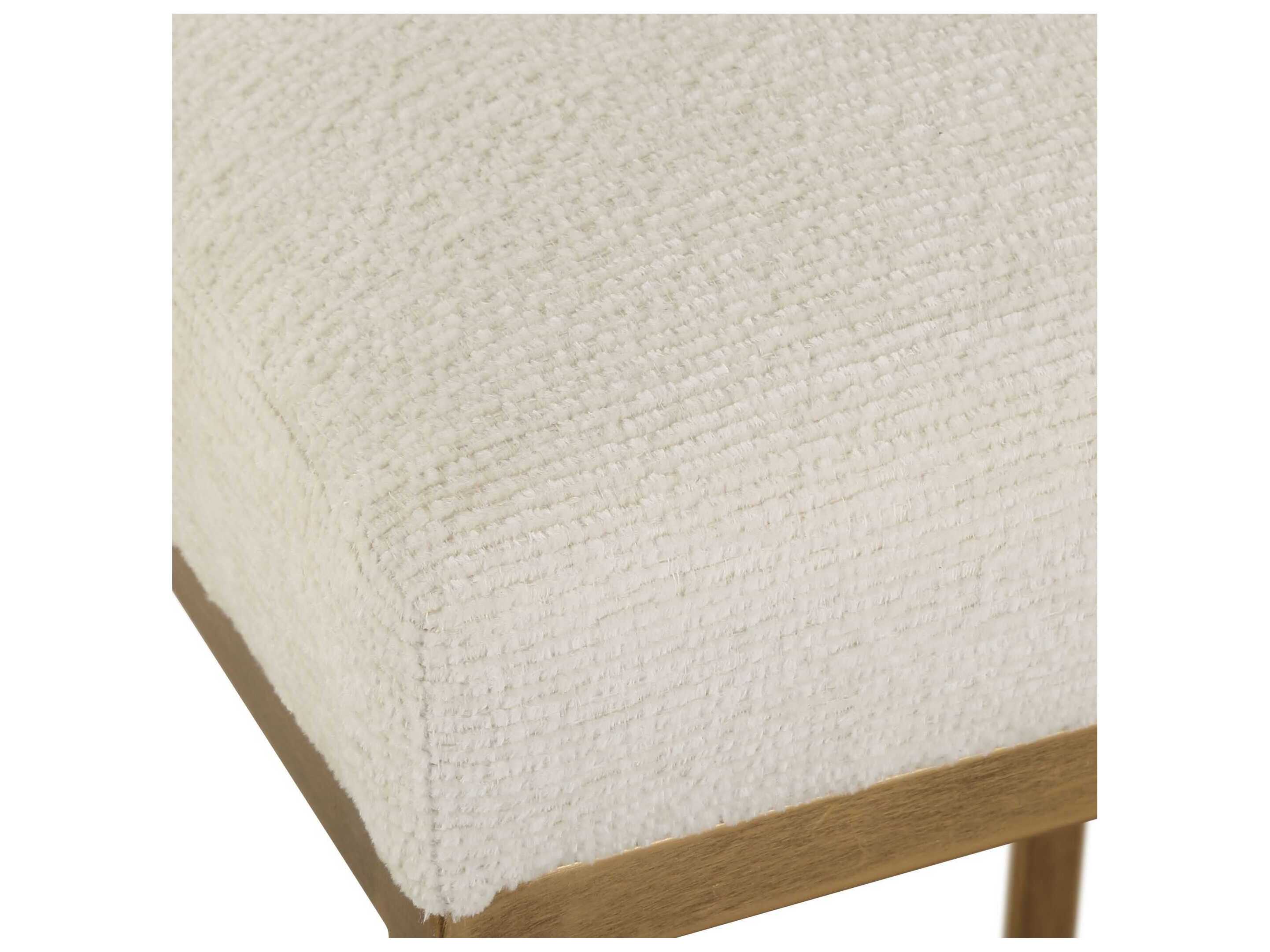 Luxecor Illumination Brushed Brass Light Cream Upholstered Counter Stool