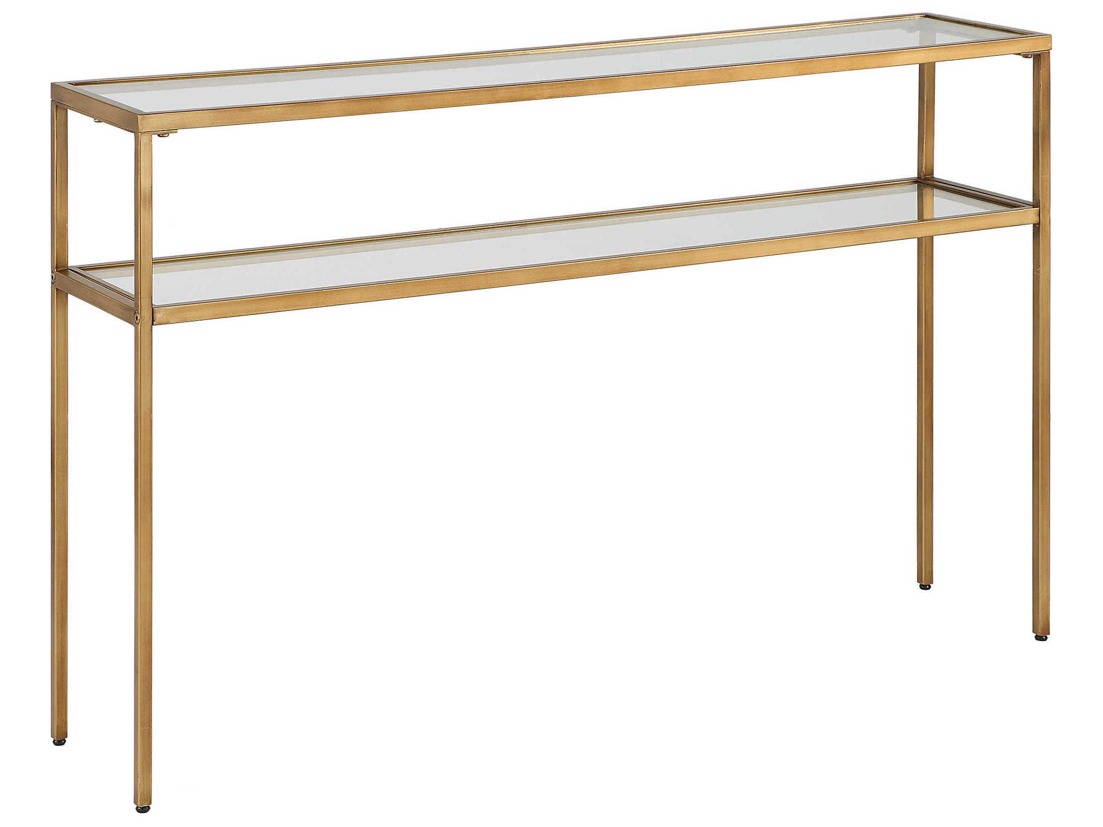 Luxecor Illumination Rectangular Glass Warm Gold Console Table